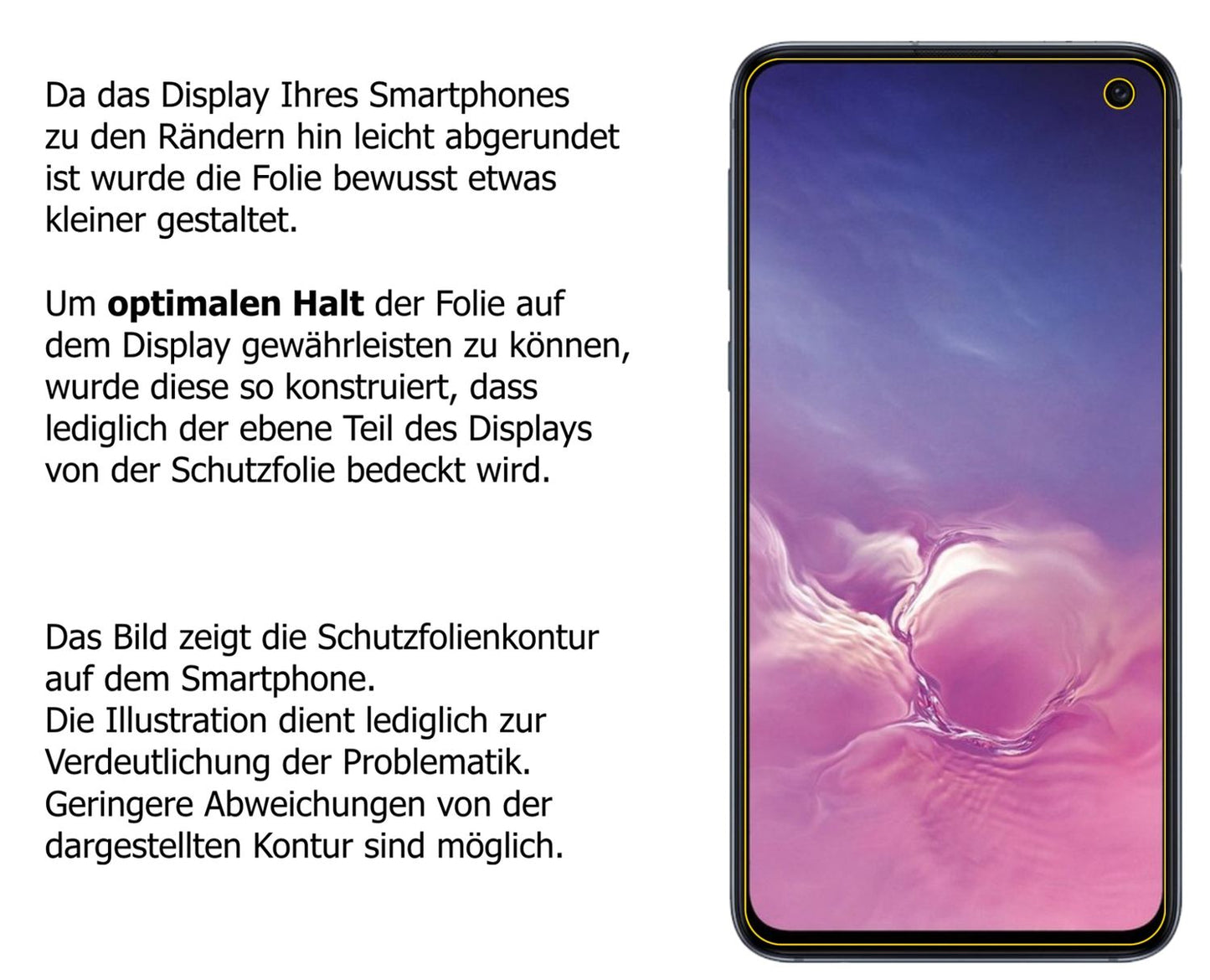 Schutzfolie mit optimaler Passform, zur Verwendung mit Hüllen geeignet