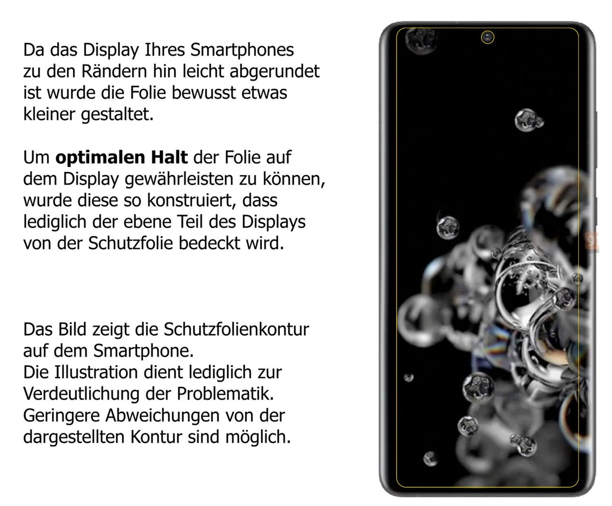 2x Schutzfolie klar für Samsung Galaxy S20 Ultra Display-Schutzfolie