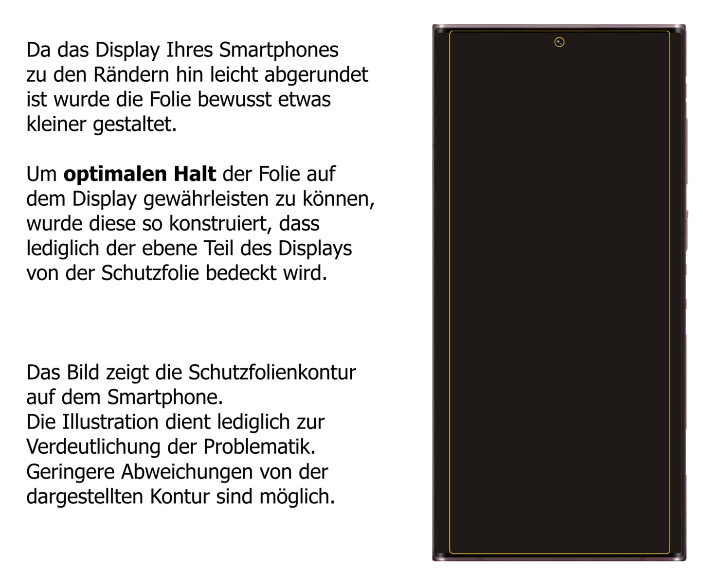 Blickschutzfolie für Samsung Galaxy S22 Ultra matt Schutzfolie Privacy