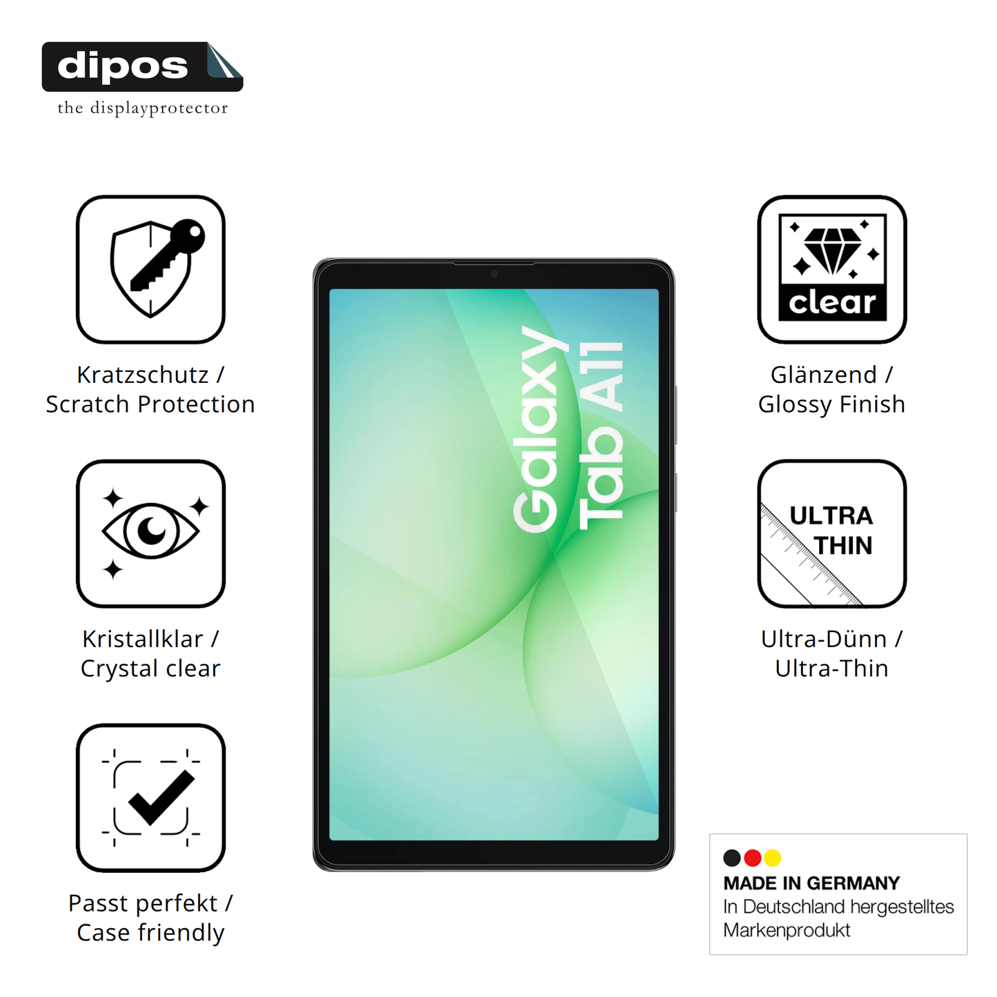 Displayschutz hergestellt in Deutschland, höchste Qualität made in Germany