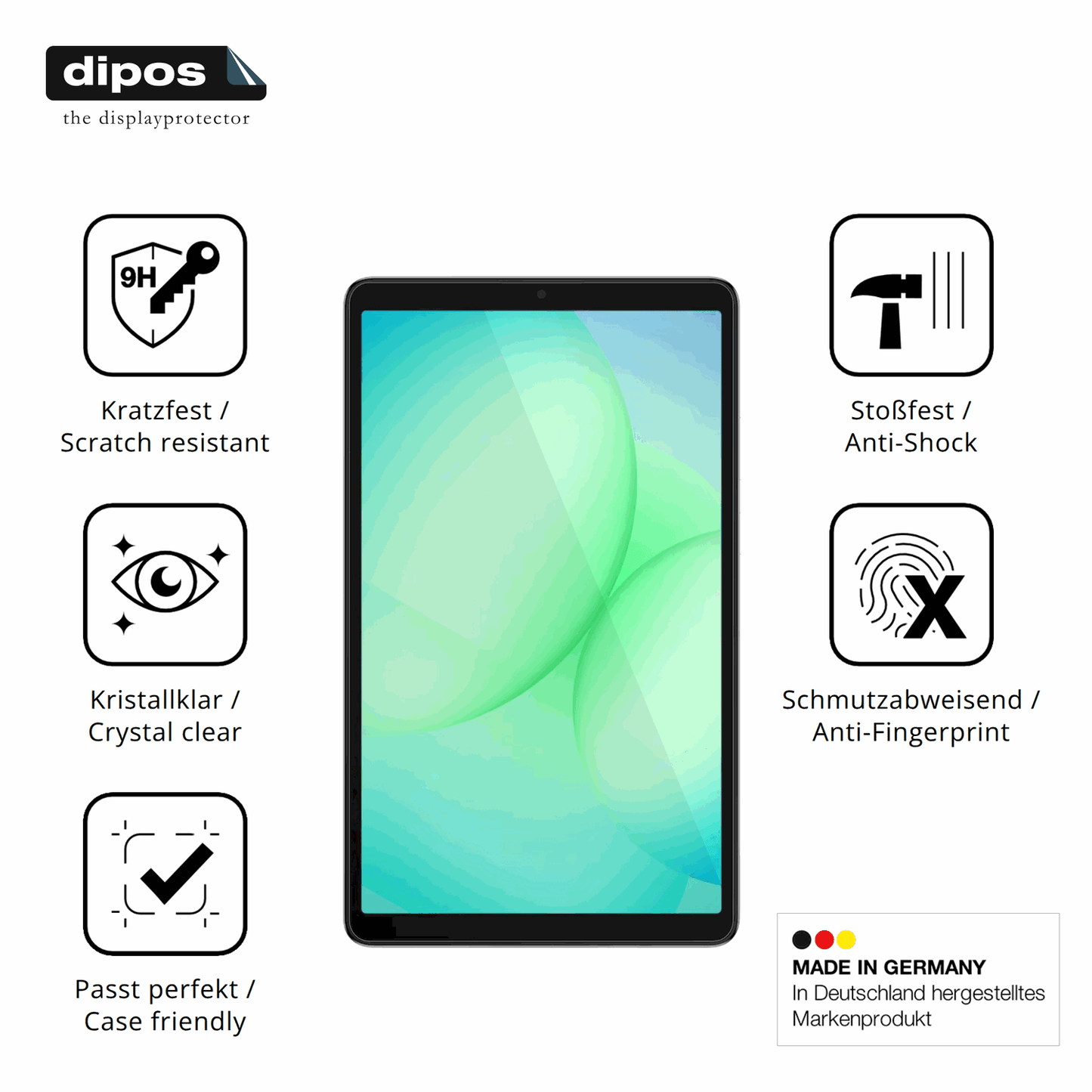 Displayschutz hergestellt in Deutschland, höchste Qualität made in Germany