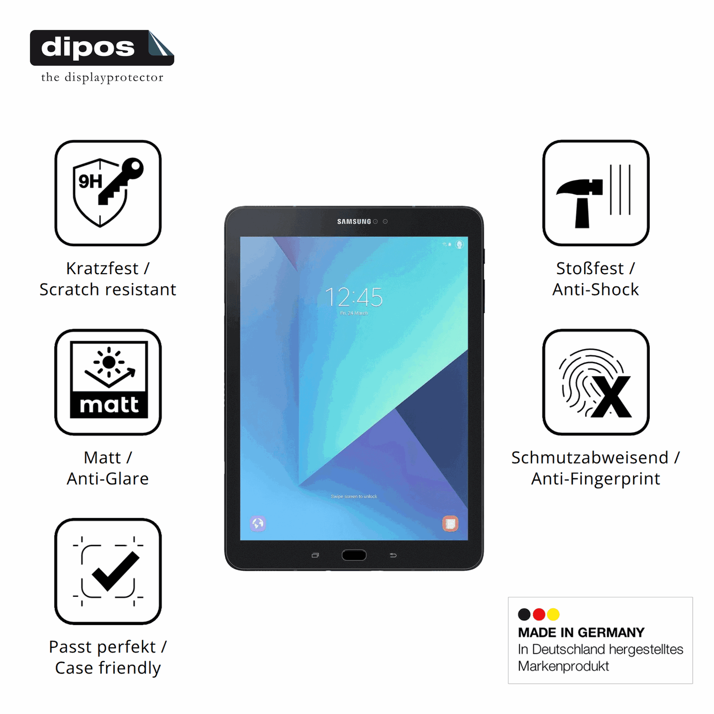 Displayschutz hergestellt in Deutschland, höchste Qualität made in Germany