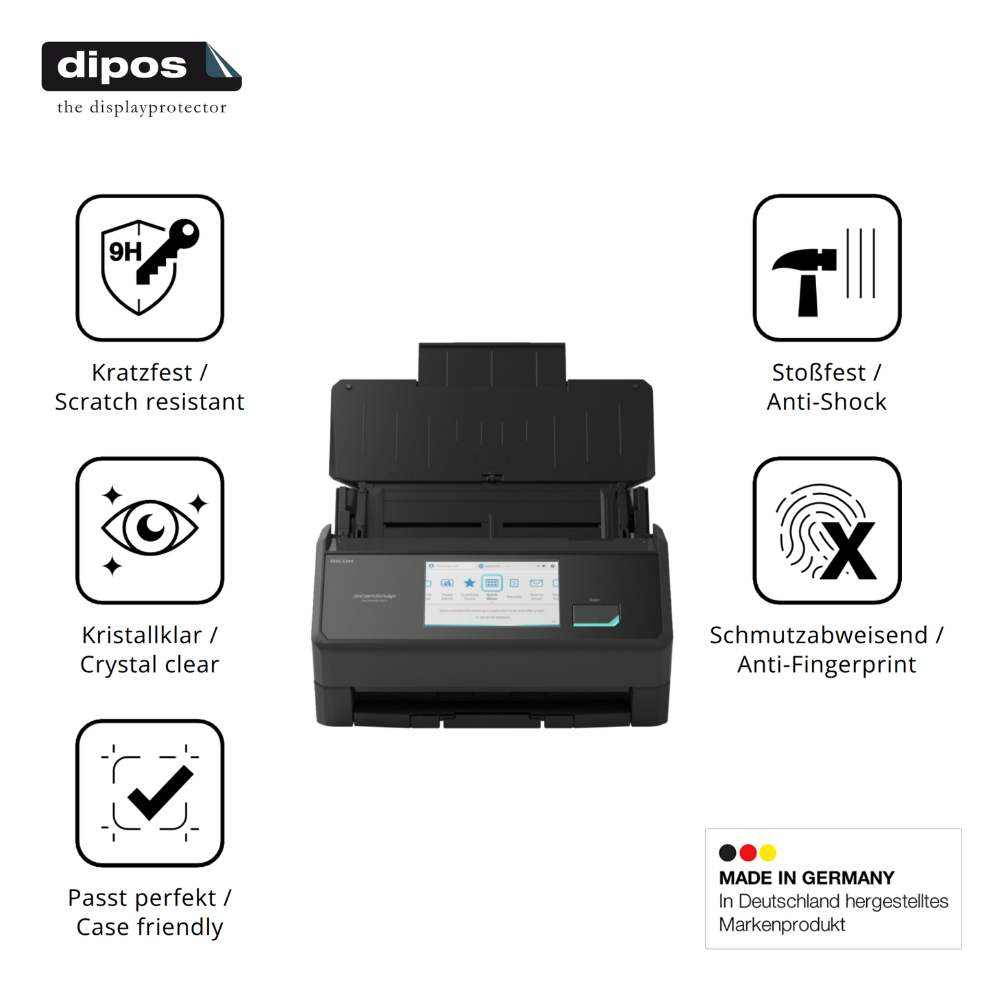 Displayschutz hergestellt in Deutschland, höchste Qualität made in Germany