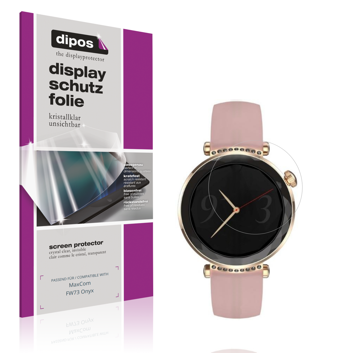 Klare Displayschutzfolie von dipos passend für MaxCom FW73 Onyx, präziser Zuschnitt und blasenfrei montiert