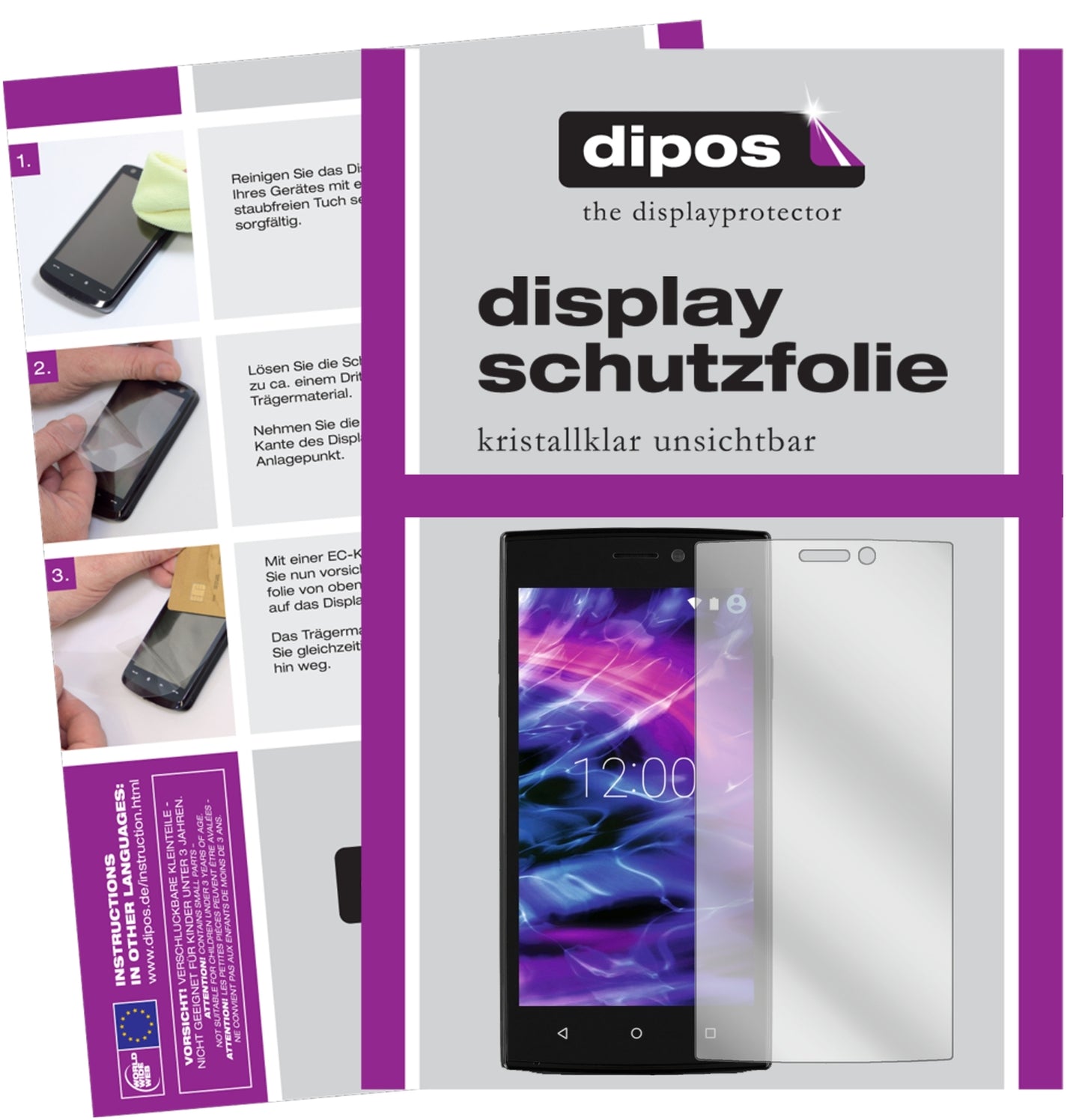 Klare Displayschutzfolie von dipos passend für Medion Life E5005, präziser Zuschnitt und blasenfrei montiert
