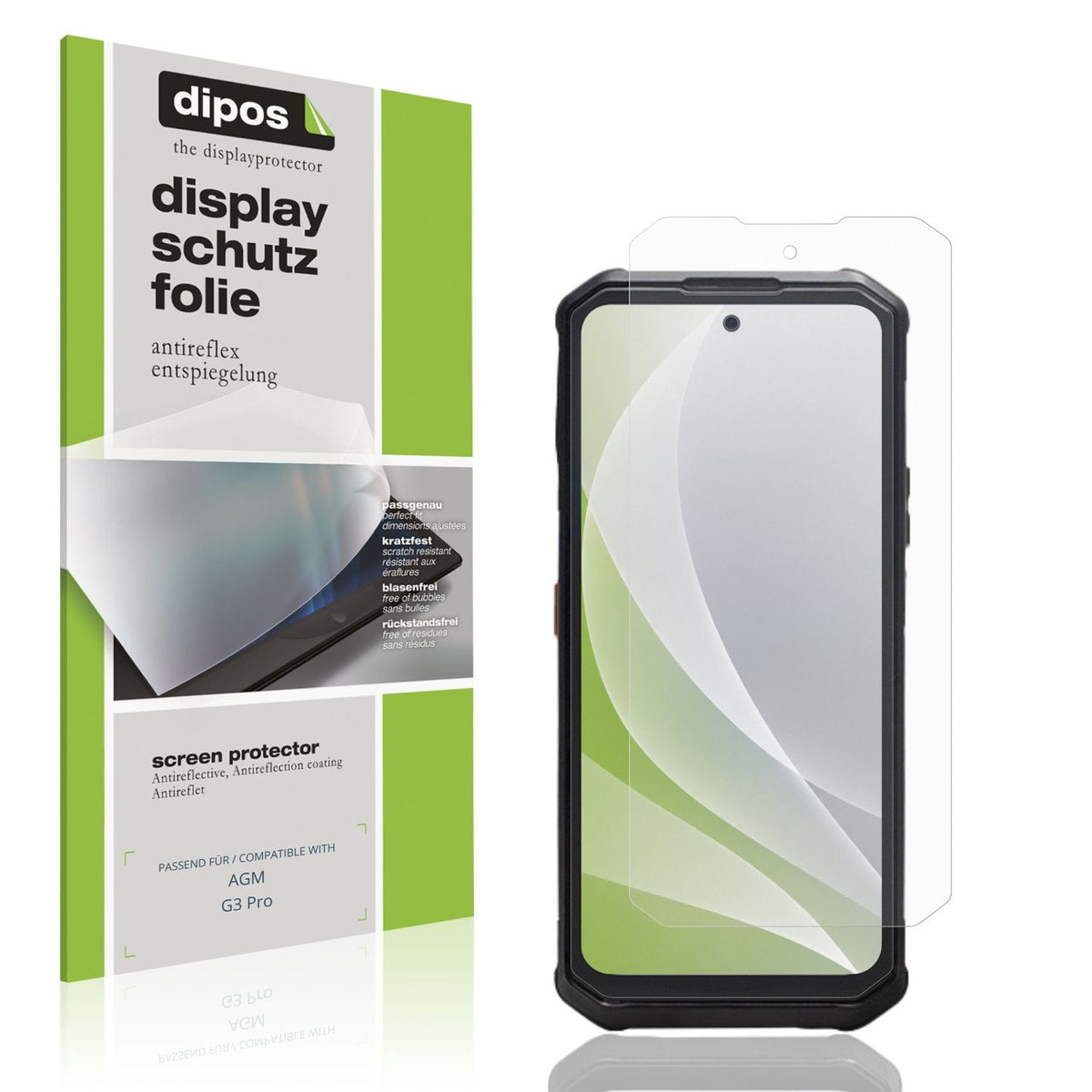 Matte Displayschutzfolie von dipos passend für AGM G3 Pro, präziser Zuschnitt und blasenfrei montiert