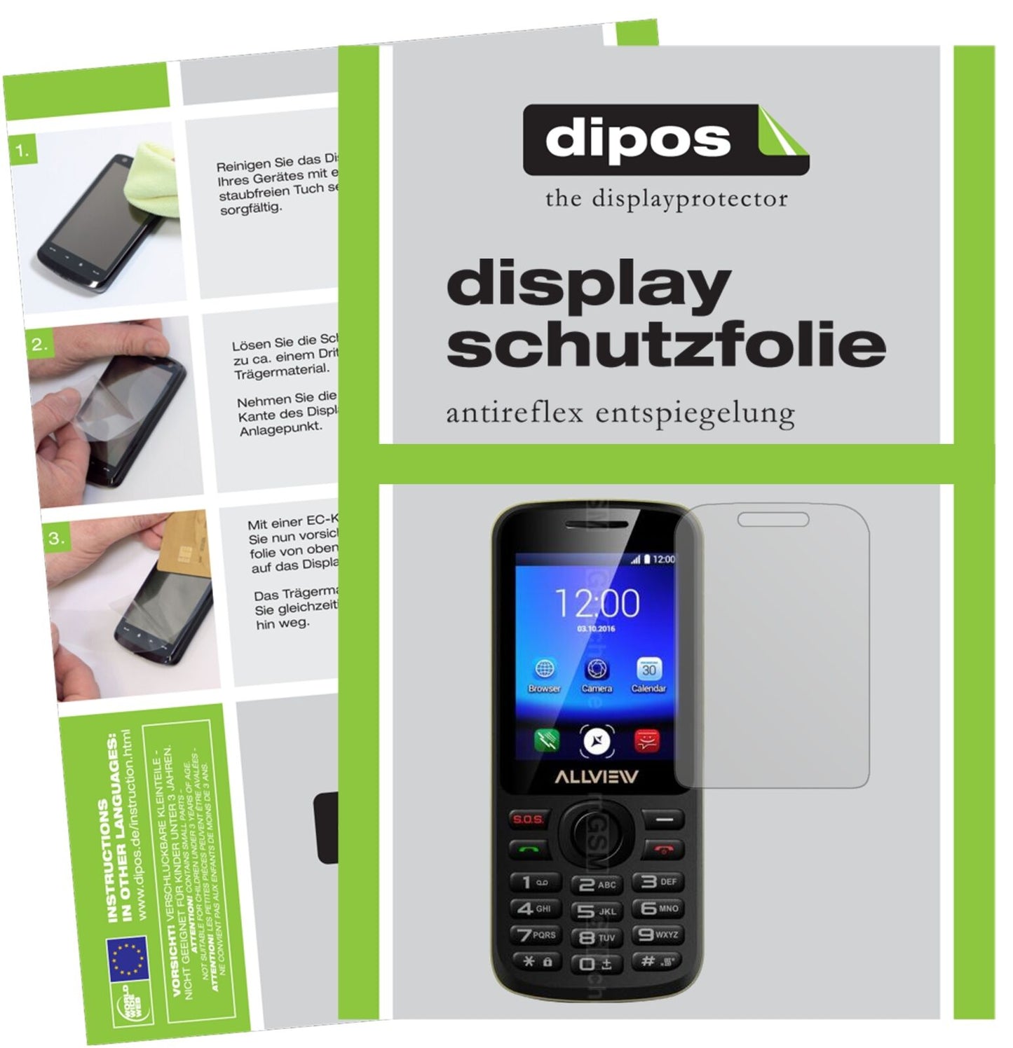 Matte Displayschutzfolie von dipos passend für Allview M9 Connect, präziser Zuschnitt und blasenfrei montiert