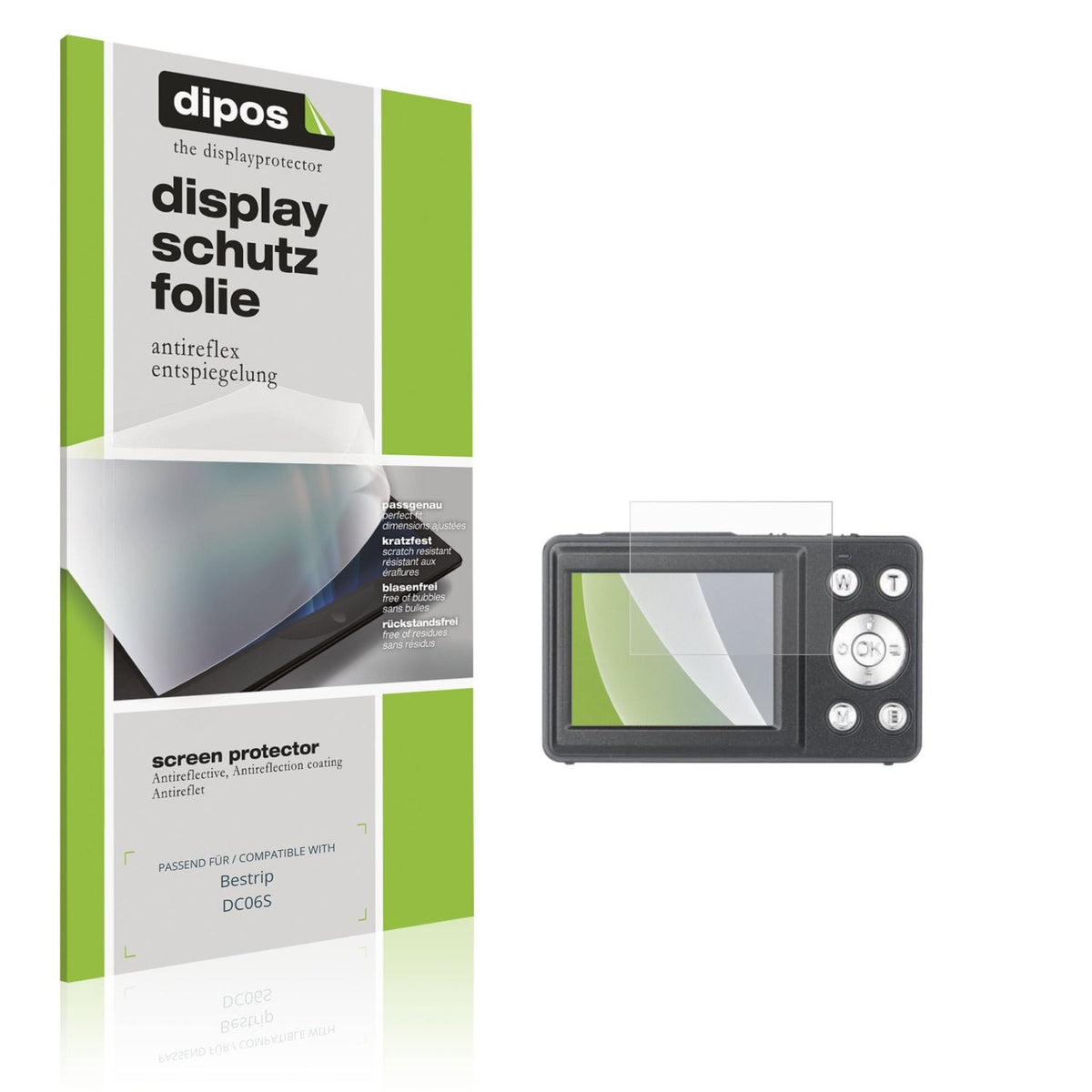 Matte Displayschutzfolie von dipos passend für Bestrip DC06S, präziser Zuschnitt und blasenfrei montiert