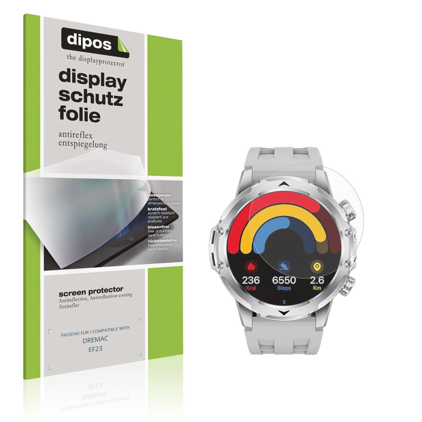 Matte Displayschutzfolie von dipos passend für DREMAC EF23, präziser Zuschnitt und blasenfrei montiert