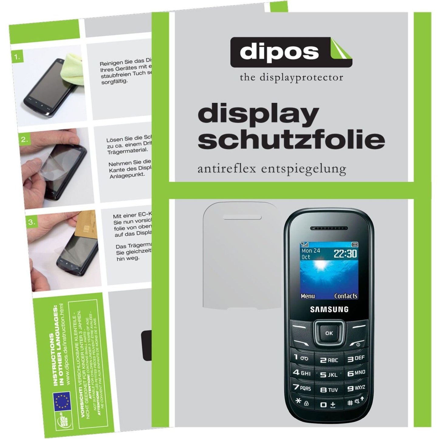 Matte Displayschutzfolie von dipos passend für E1200 / E1200i Samsung, präziser Zuschnitt und blasenfrei montiert