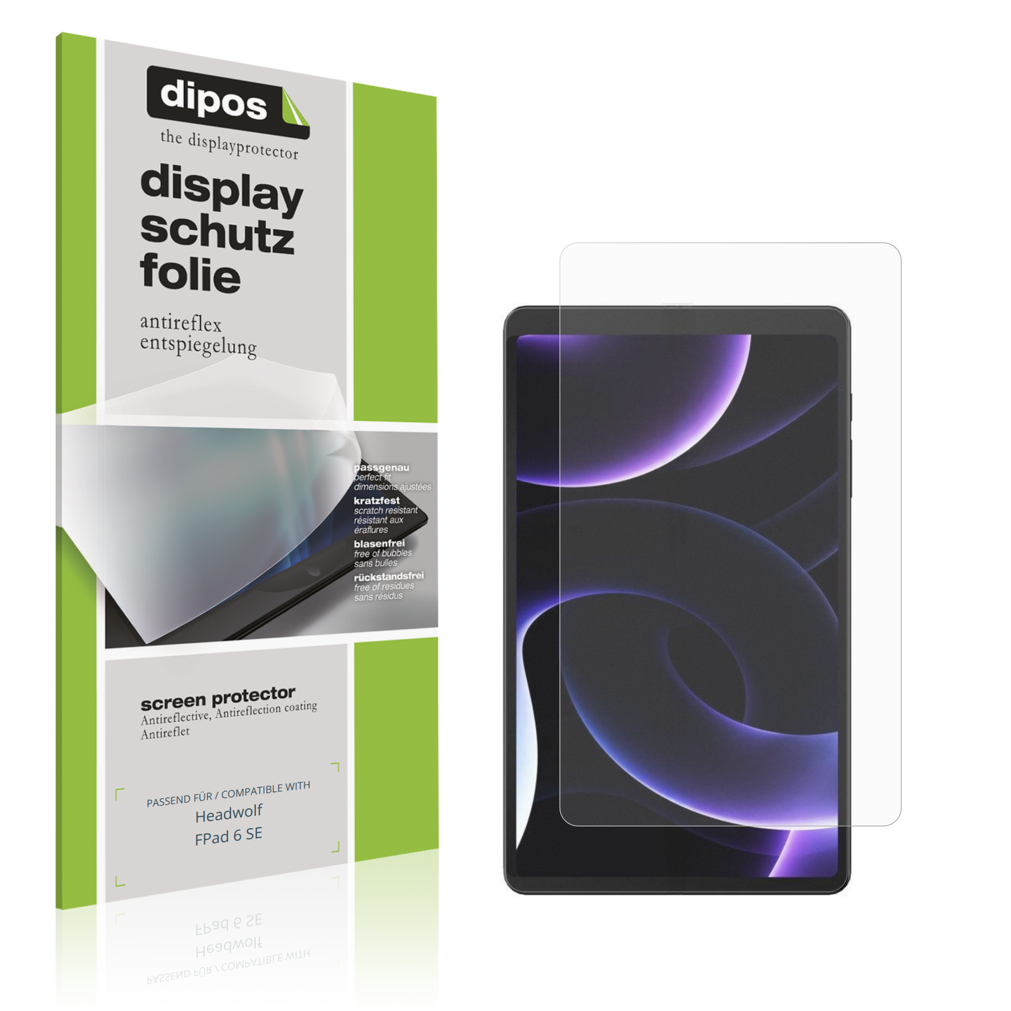 Matte Displayschutzfolie von dipos passend für Headwolf FPad 6 SE, präziser Zuschnitt und blasenfrei montiert