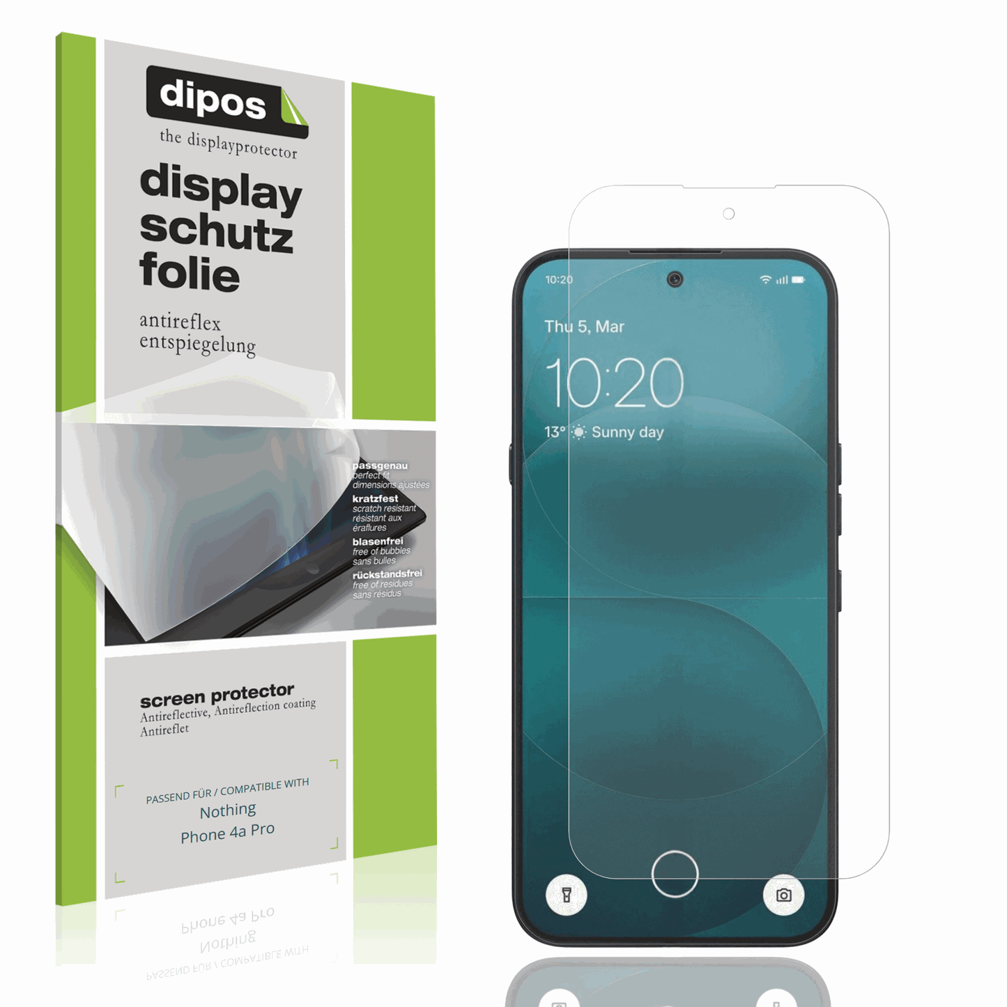 Matte Displayschutzfolie von dipos passend für Nothing Phone 4a Pro, präziser Zuschnitt und blasenfrei montiert