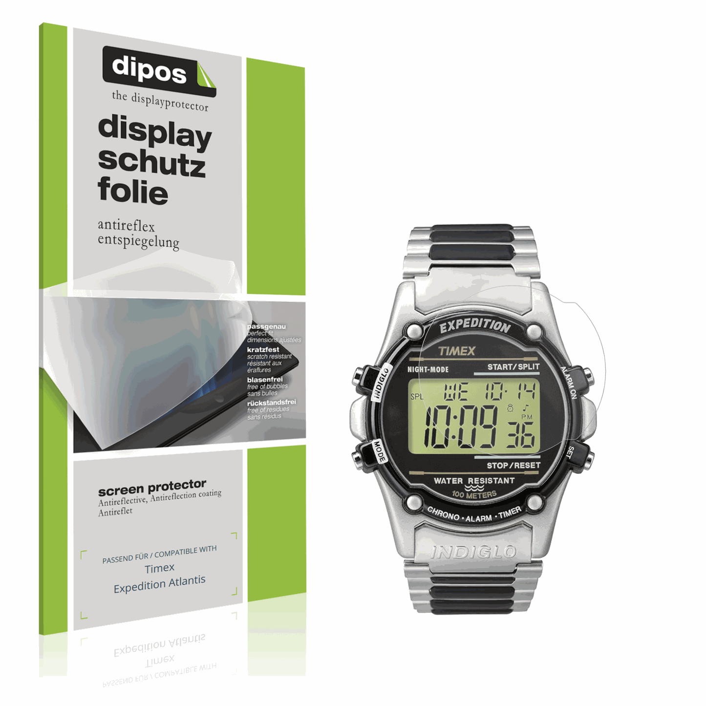 Matte Displayschutzfolie von dipos passend für Timex Expedition Atlantis, präziser Zuschnitt und blasenfrei montiert
