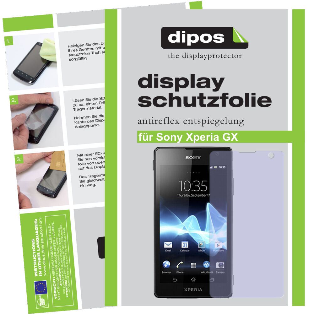 Matte Displayschutzfolie von dipos passend für Xperia GX LT29I Sony, präziser Zuschnitt und blasenfrei montiert