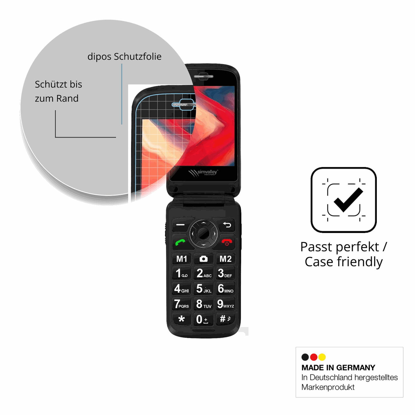 2x 9H Schutzfolie für Simvalley Mobile XL-970 Panzerfolie