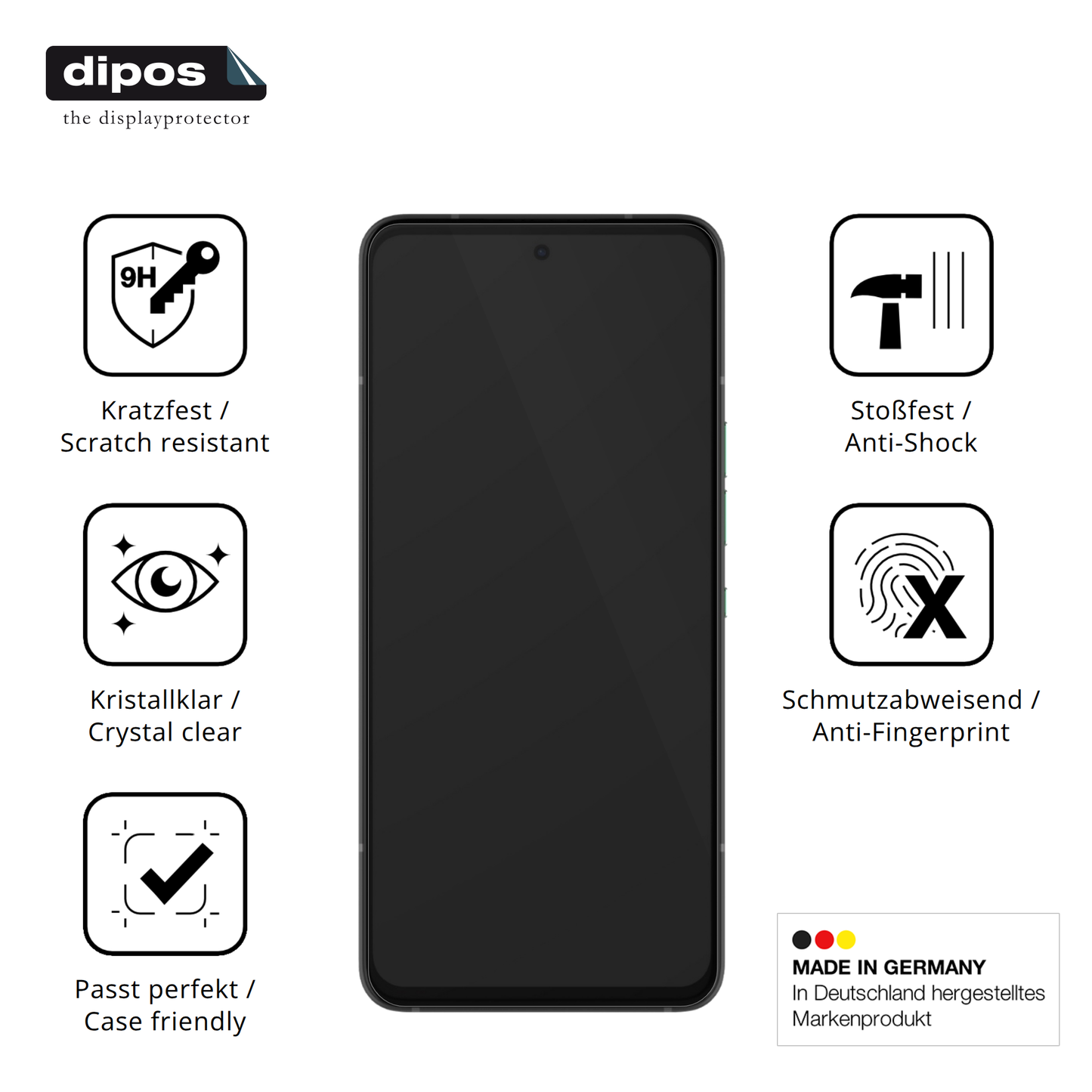 Displayschutz hergestellt in Deutschland, höchste Qualität made in Germany
