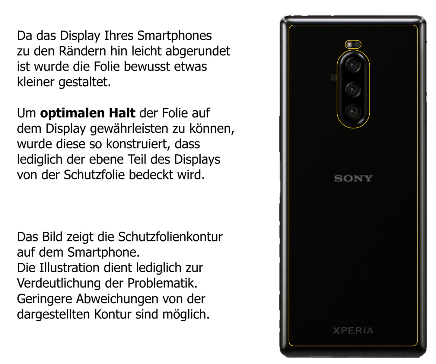 Dünne und klare Folie passend zugeschnitten für Sony Xperia 1 Rückseite