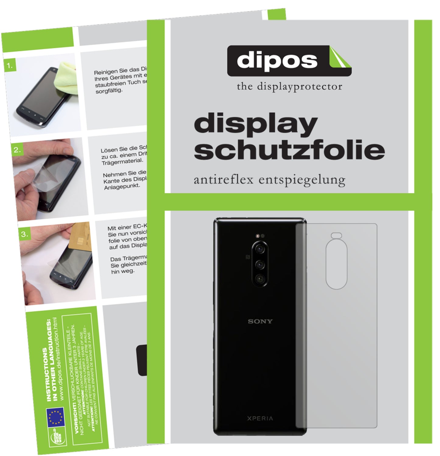 Mattes Panzerglas: Entspiegelte, dünne Folie, Fingerabdruckresistenz und Bildschirmschutz für Sony-Xperia 1 Rückseite