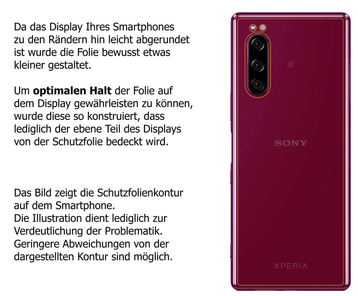 5x Schutzfolie klar für Sony Xperia 5 Rückseite Display-Schutzfolie