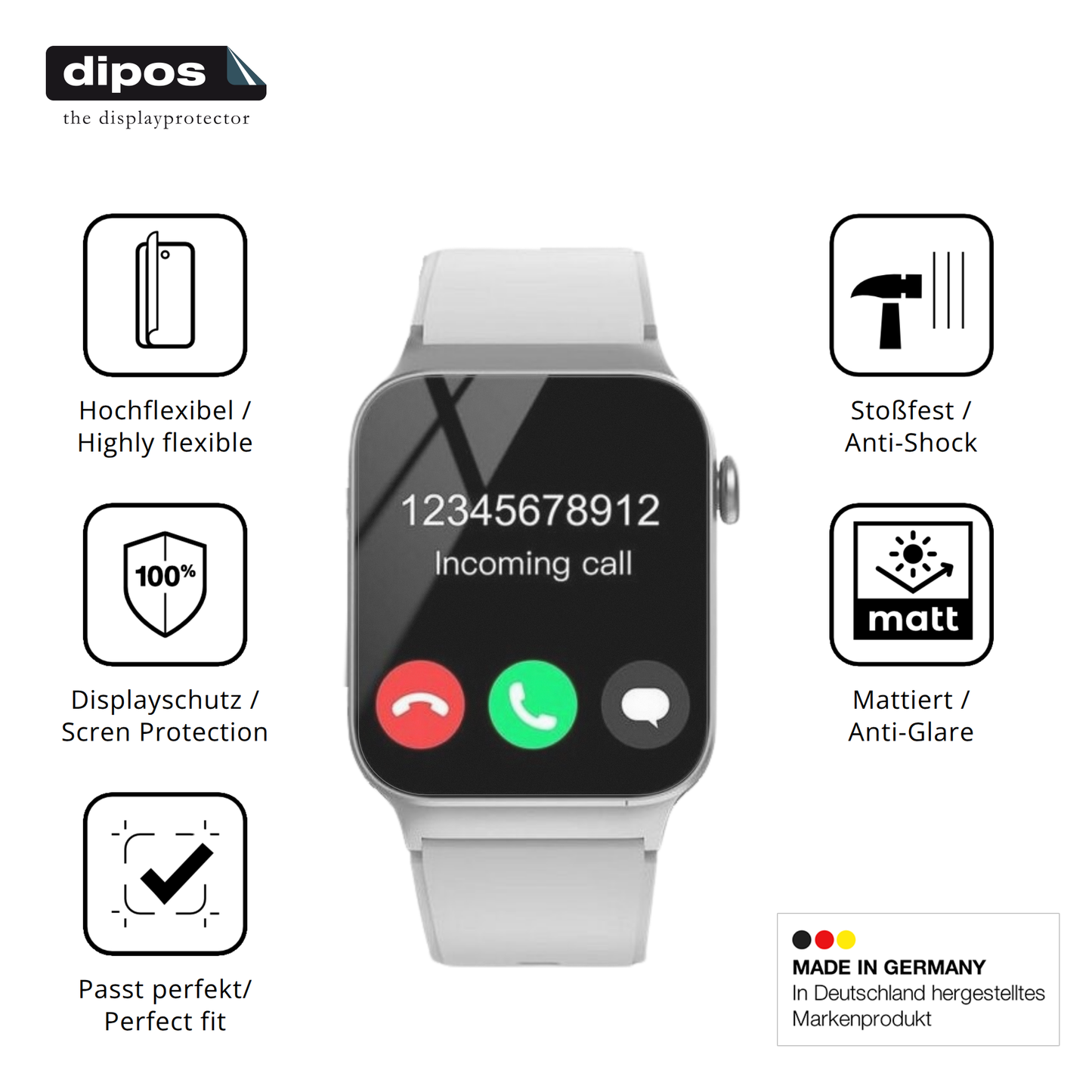 Displayschutz hergestellt in Deutschland, höchste Qualität made in Germany