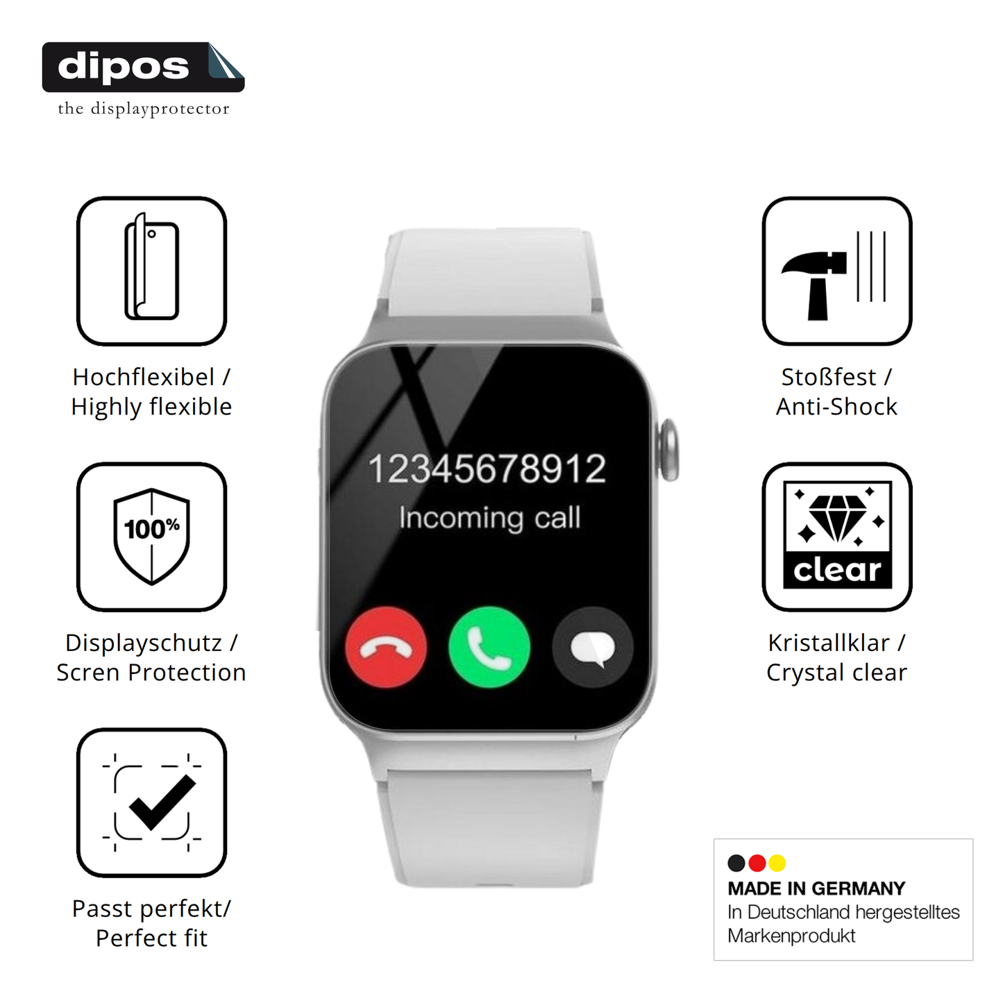 Displayschutz hergestellt in Deutschland, höchste Qualität made in Germany