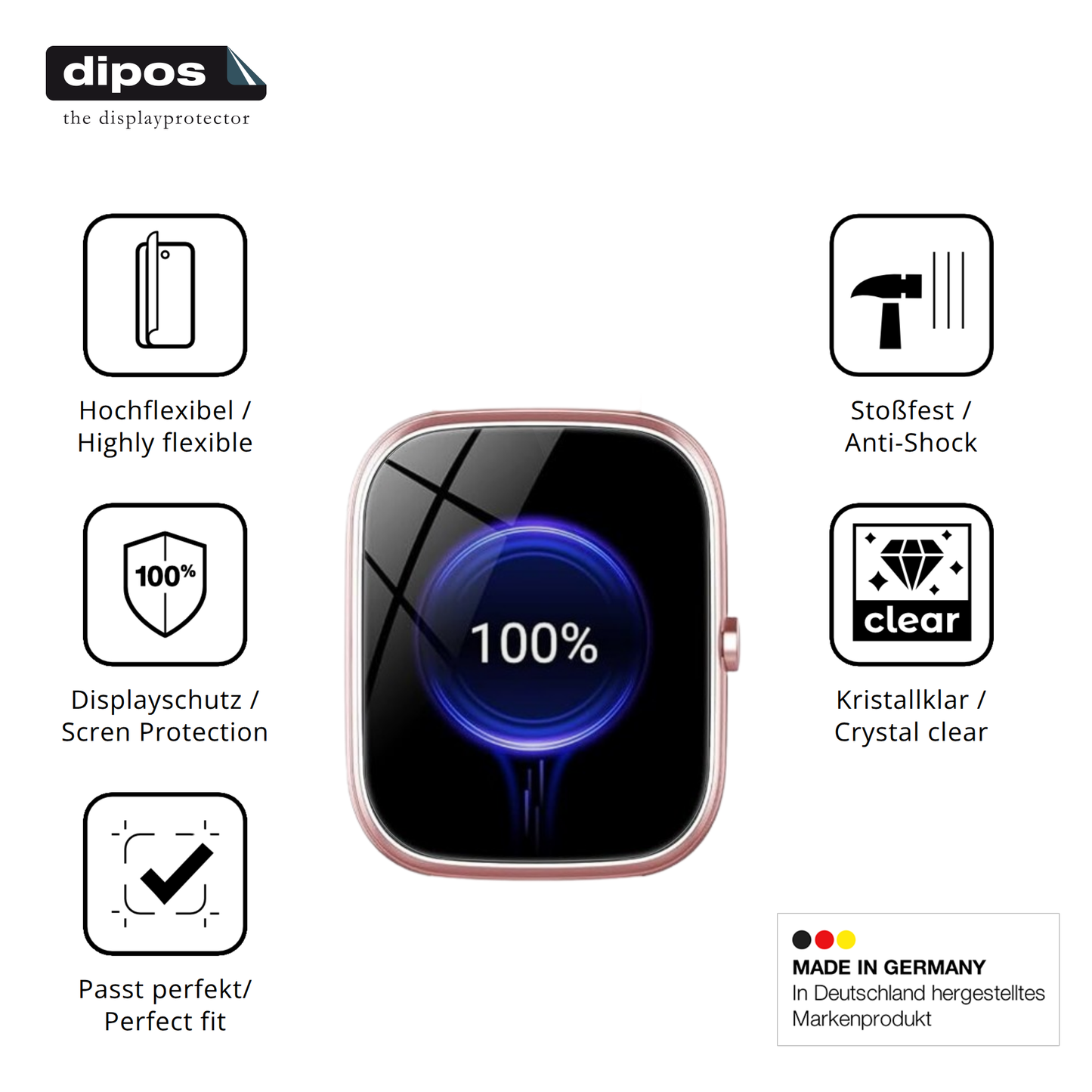 Displayschutz hergestellt in Deutschland, höchste Qualität made in Germany