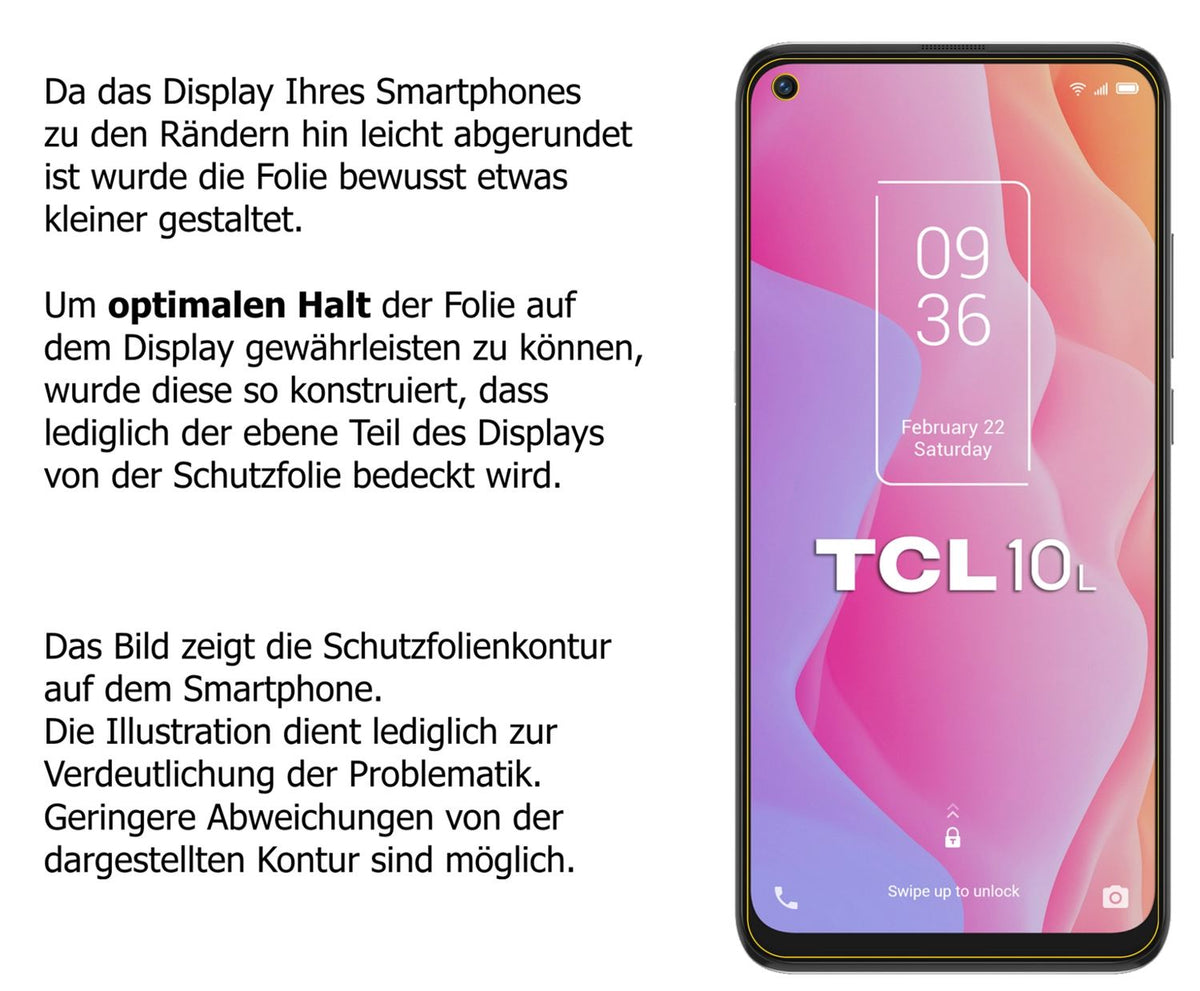 2x Schutzfolie matt für TCL 10L Display-Schutzfolie
