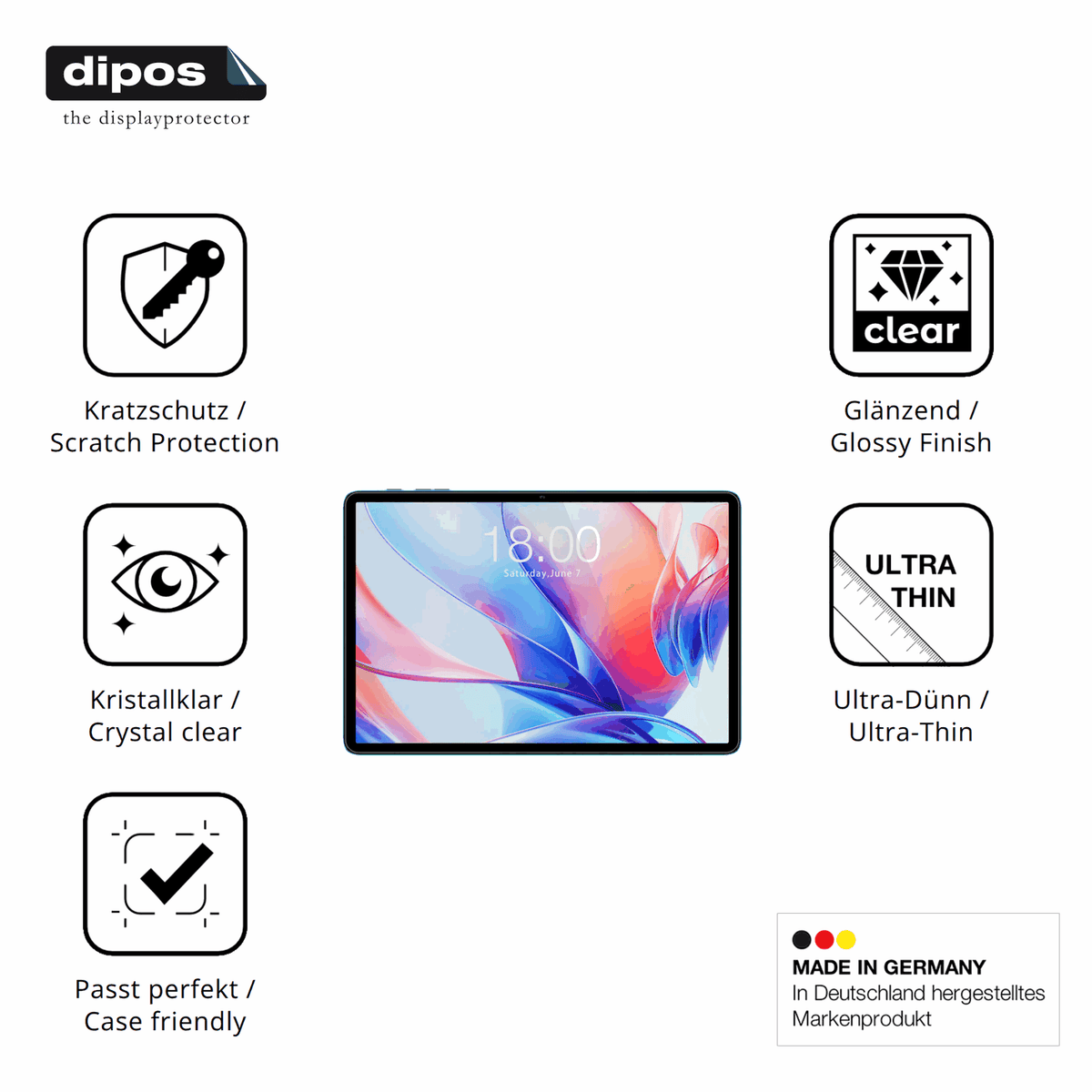2x Schutzfolie klar für Teclast P30 Display-Schutzfolie