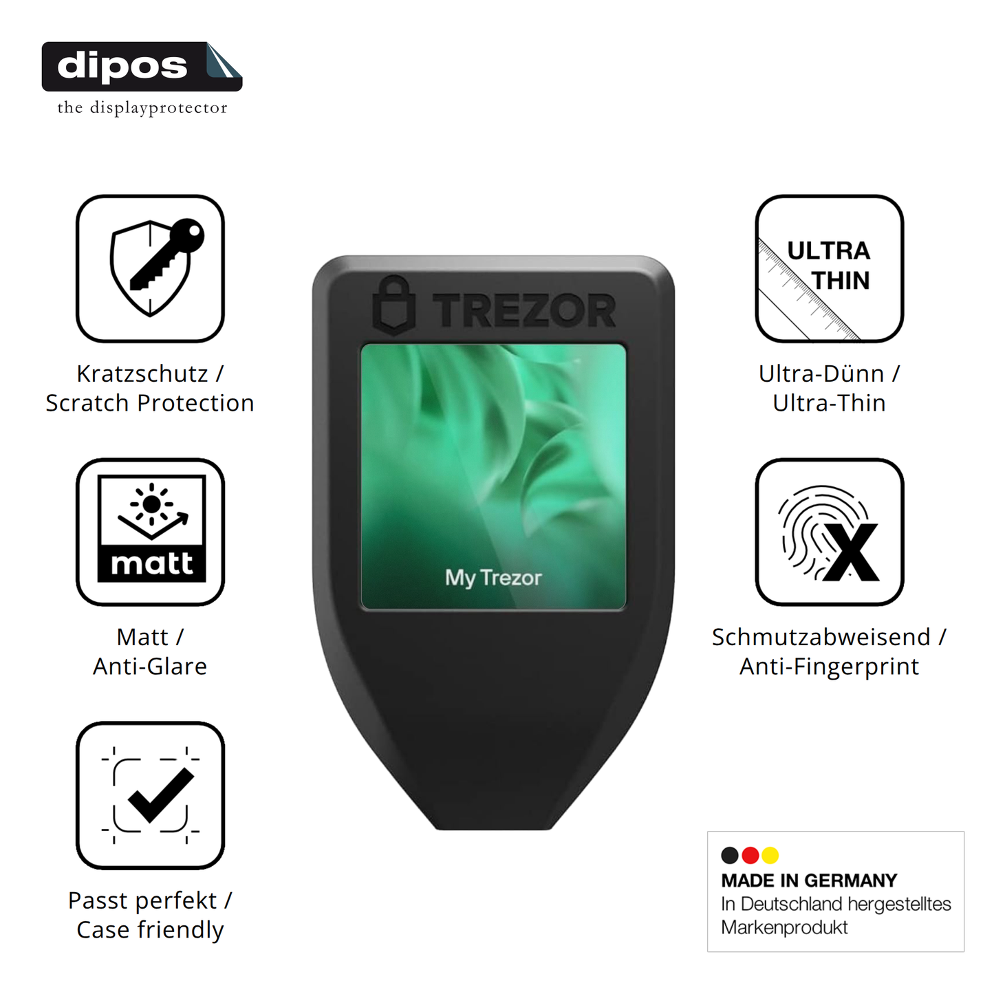 Displayschutz hergestellt in Deutschland, höchste Qualität made in Germany