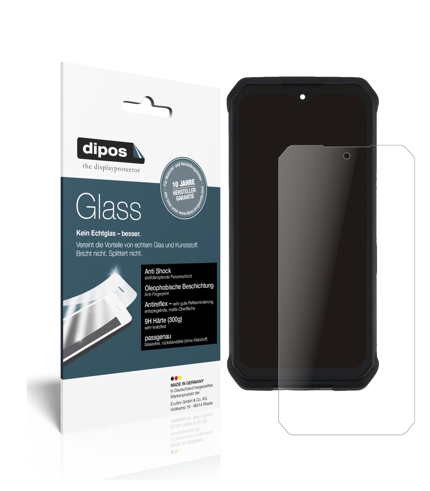 Mattes Panzerglas: Schutz vor Brüchen, Fingerabdrücken und Bildschirmblendung für Ulefone-Armor 9E
