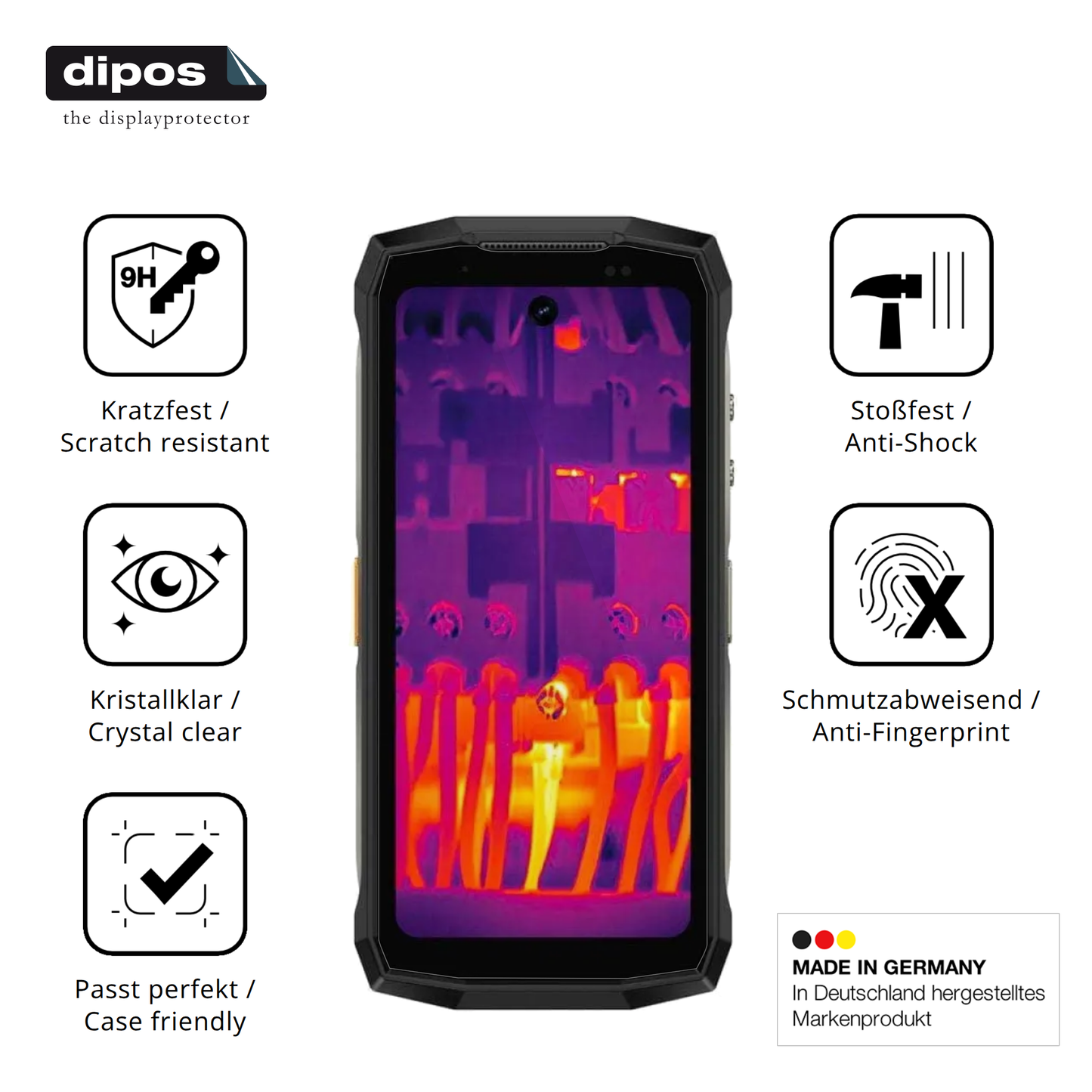 Displayschutz hergestellt in Deutschland, höchste Qualität made in Germany