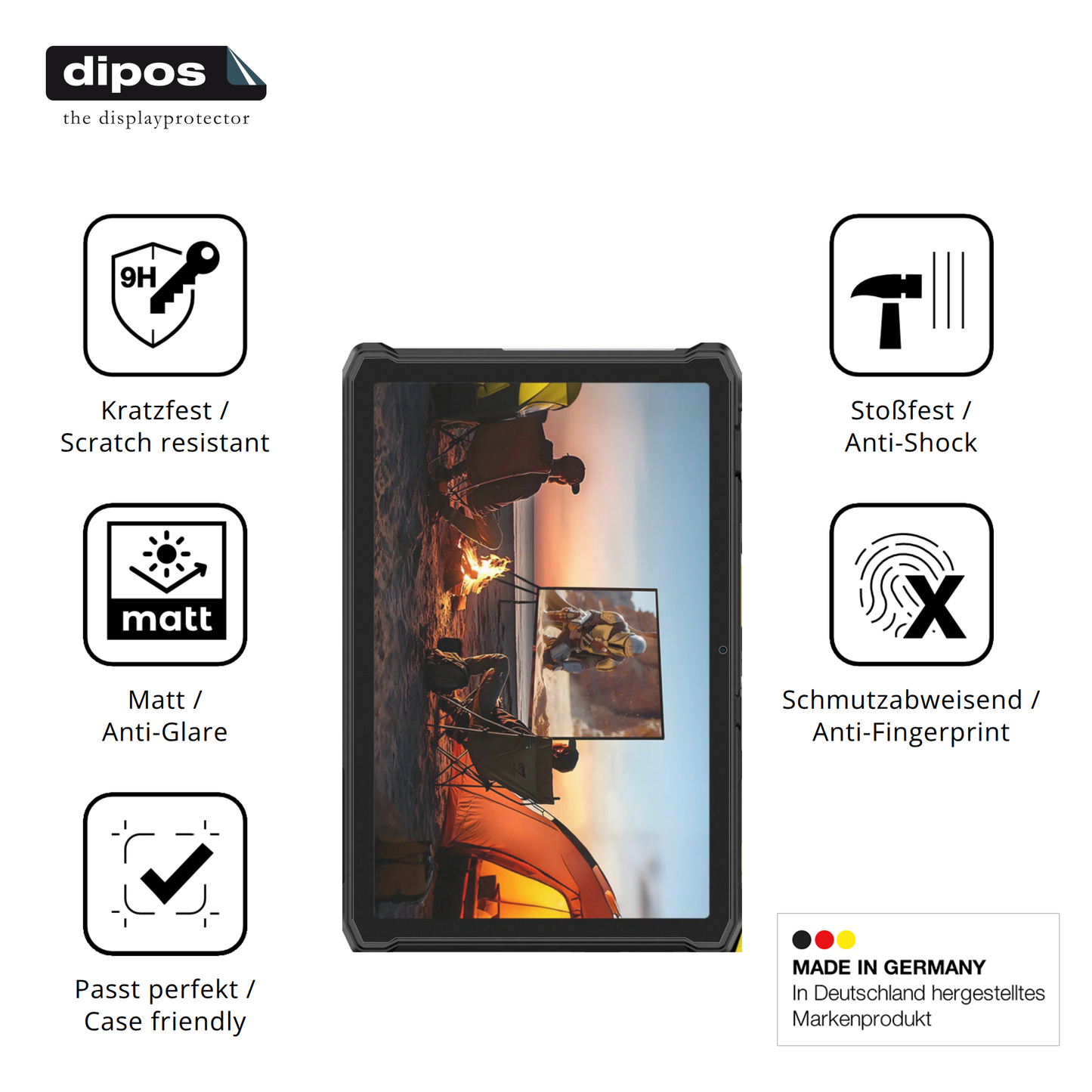 Displayschutz hergestellt in Deutschland, höchste Qualität made in Germany