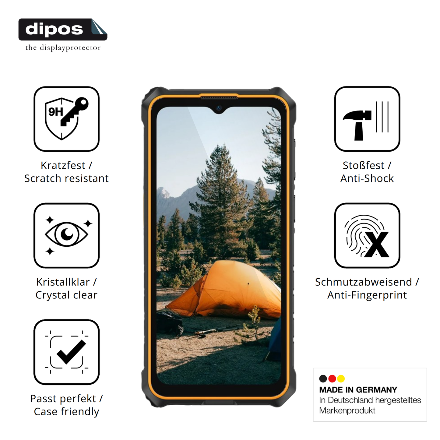 Displayschutz hergestellt in Deutschland, höchste Qualität made in Germany