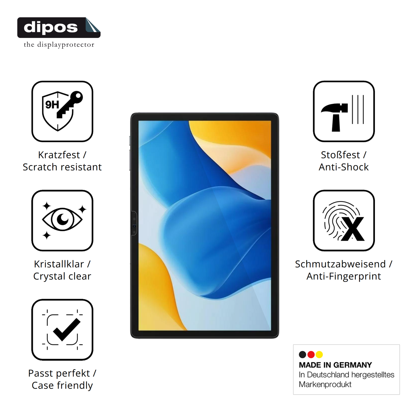 Displayschutz hergestellt in Deutschland, höchste Qualität made in Germany