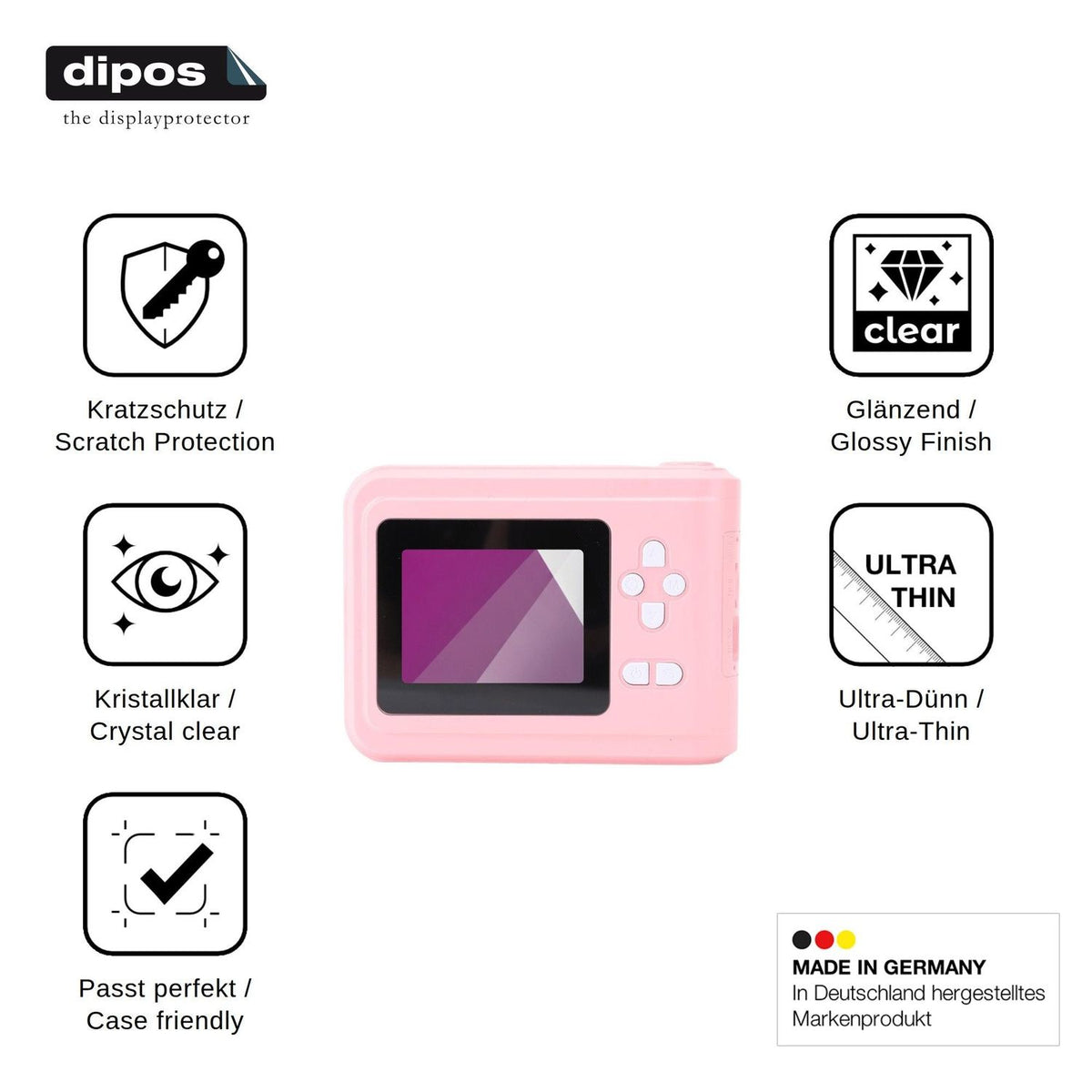 4x Schutzfolie klar für Akozon Compact HD Display-Schutzfolie