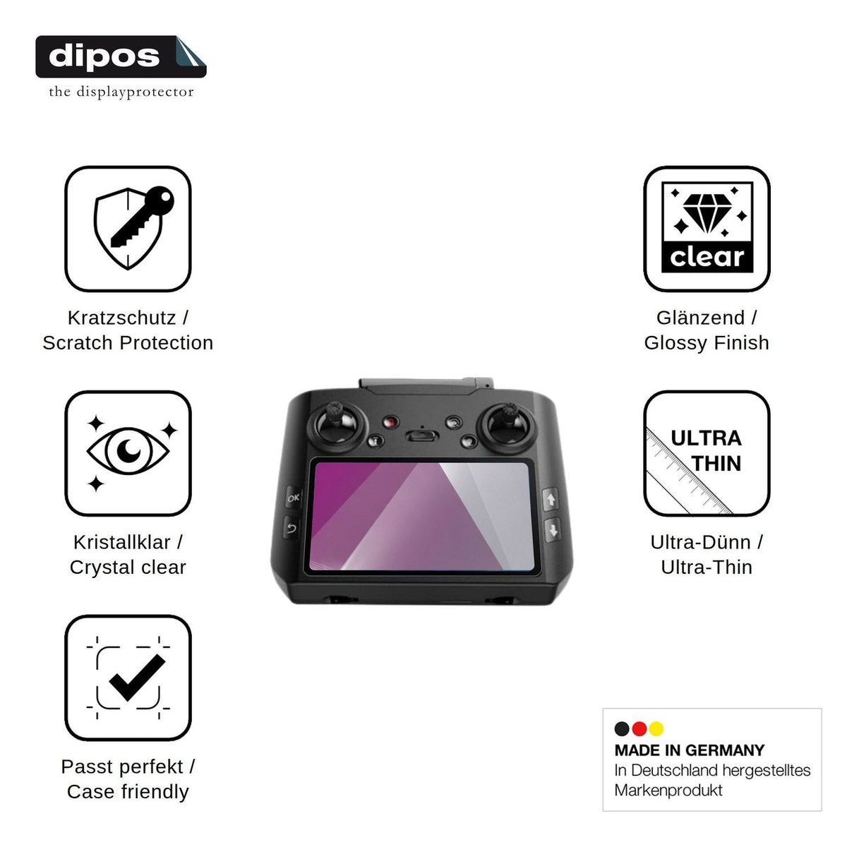 2x Schutzfolie klar für AVIALOGIC G10 Remote Display-Schutzfolie