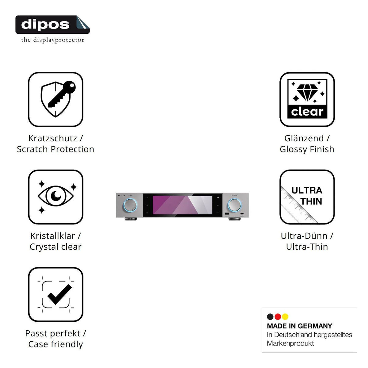 Displayschutz hergestellt in Deutschland, höchste Qualität made in Germany
