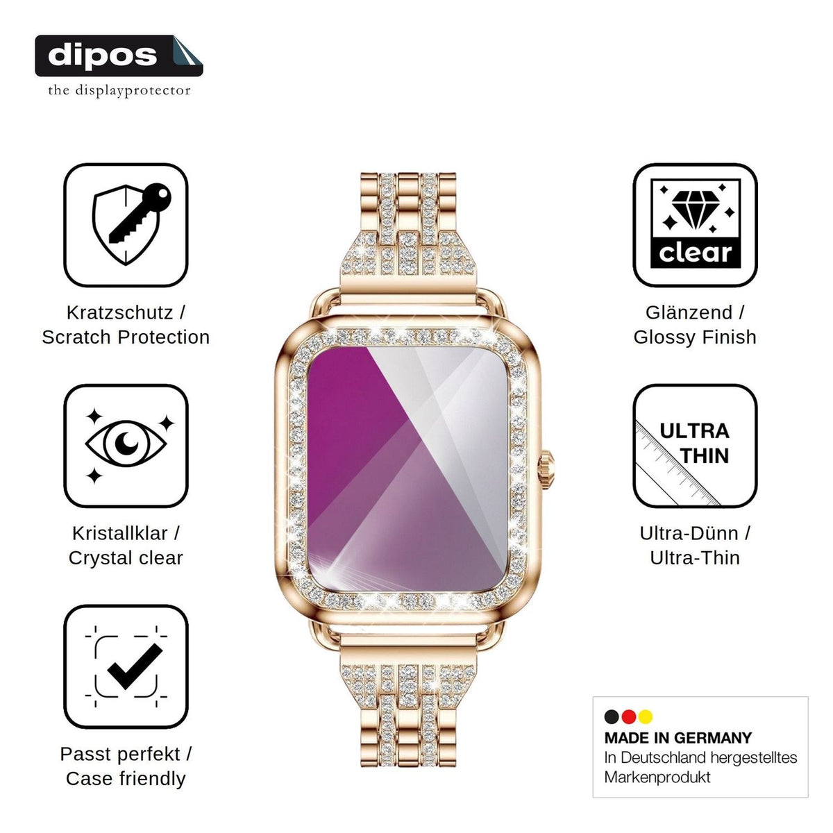 6x Schutzfolie klar für Fitonyo Smartwatch 1.29 Display-Schutzfolie