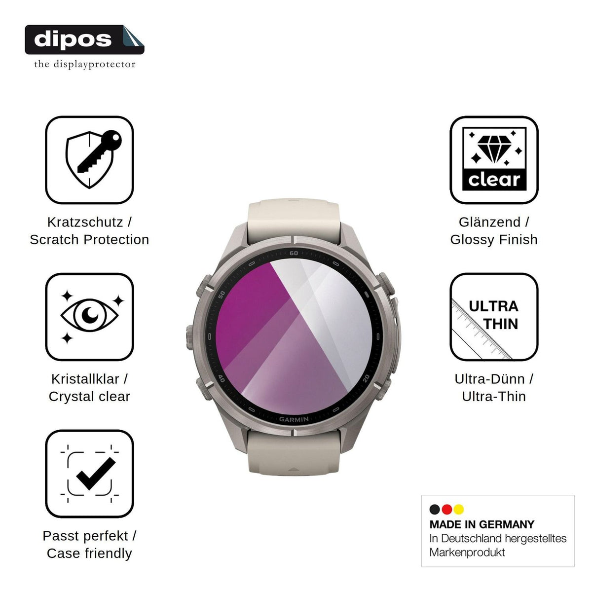 6x Schutzfolie klar für Garmin Fenix 9 Pro Display-Schutzfolie
