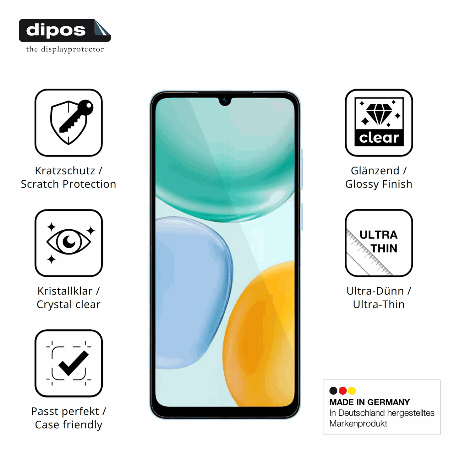 Displayschutz hergestellt in Deutschland, höchste Qualität made in Germany