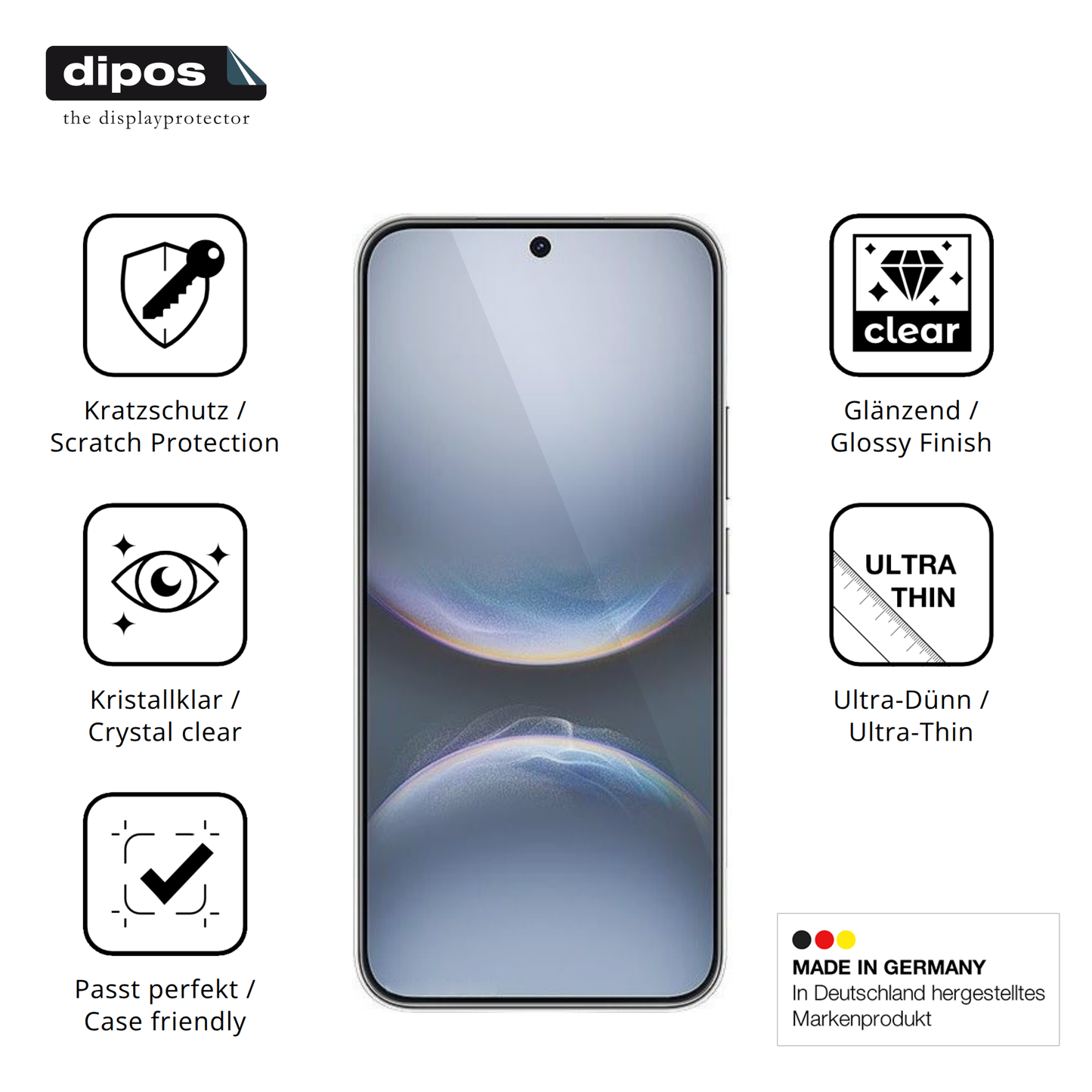 Displayschutz hergestellt in Deutschland, höchste Qualität made in Germany