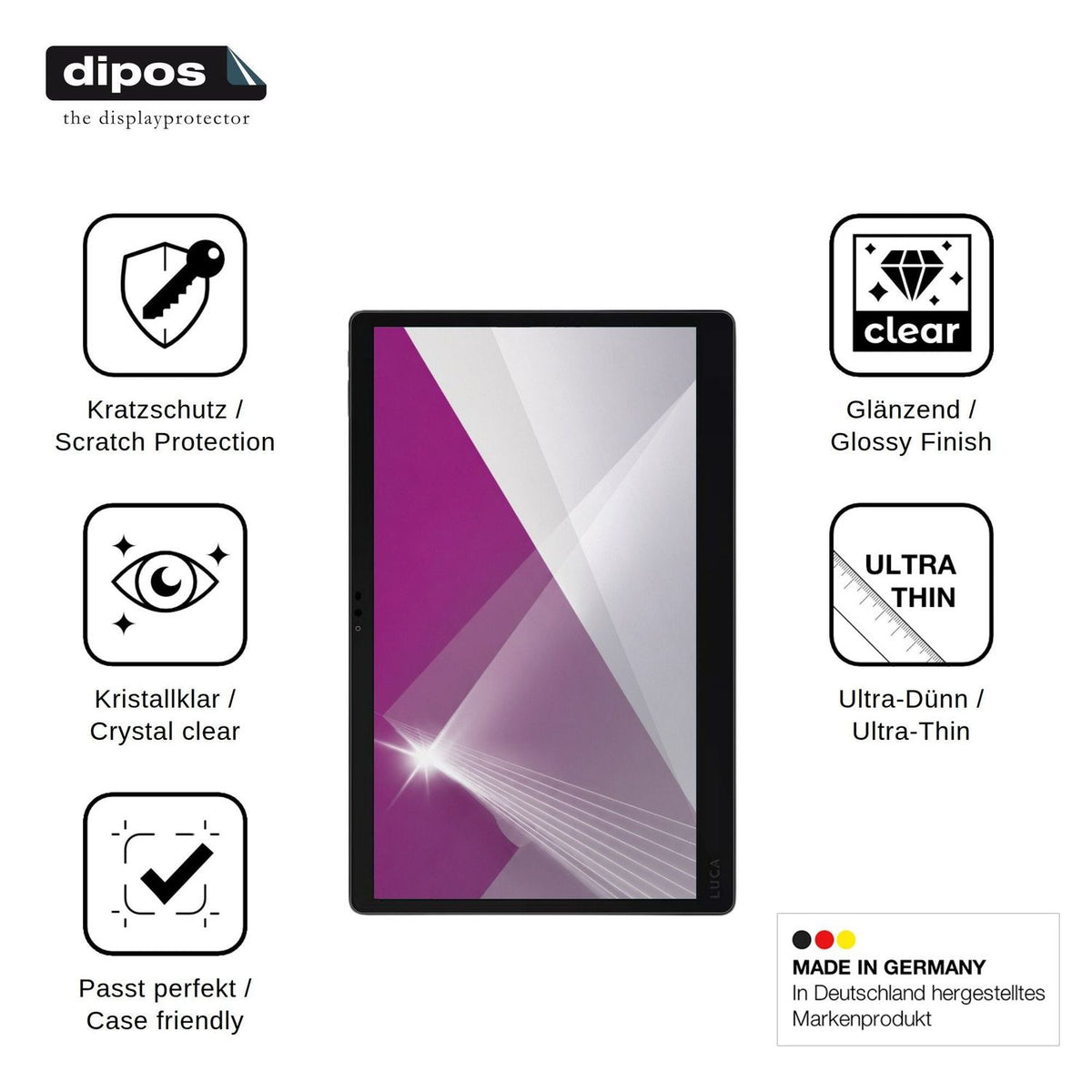 2x Schutzfolie klar für Iris Ohyama Luca TM15F1Q74-V1H Display-Schutzfolie