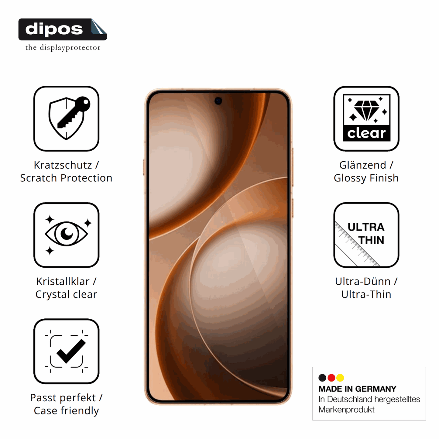 Displayschutz hergestellt in Deutschland, höchste Qualität made in Germany