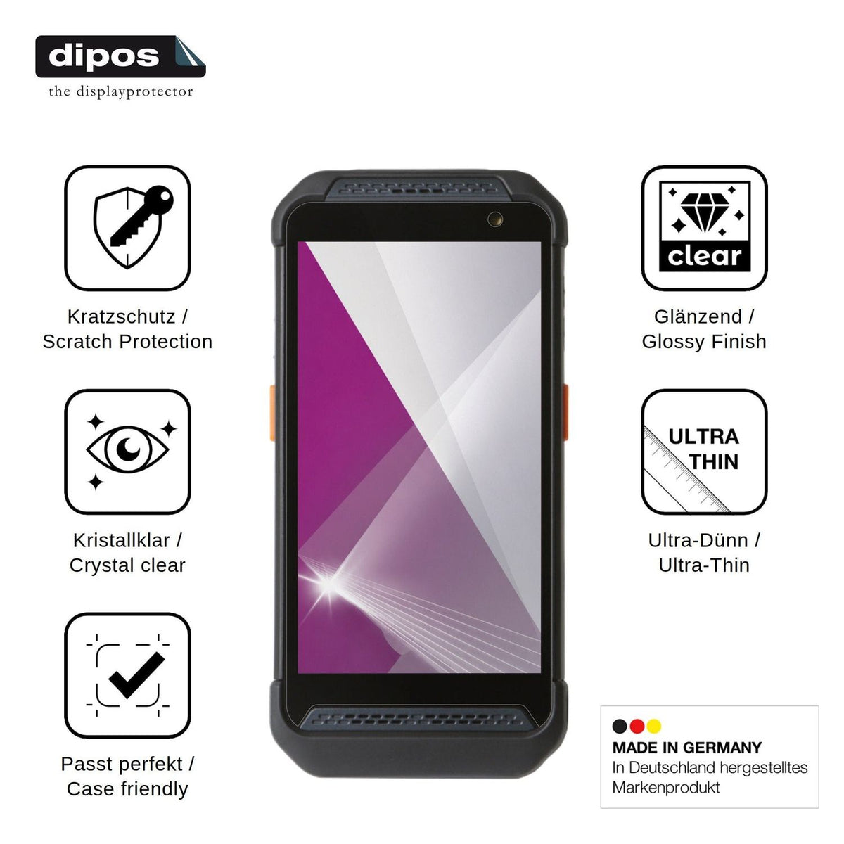 4x Schutzfolie klar für Point Mobile PM86 Display-Schutzfolie