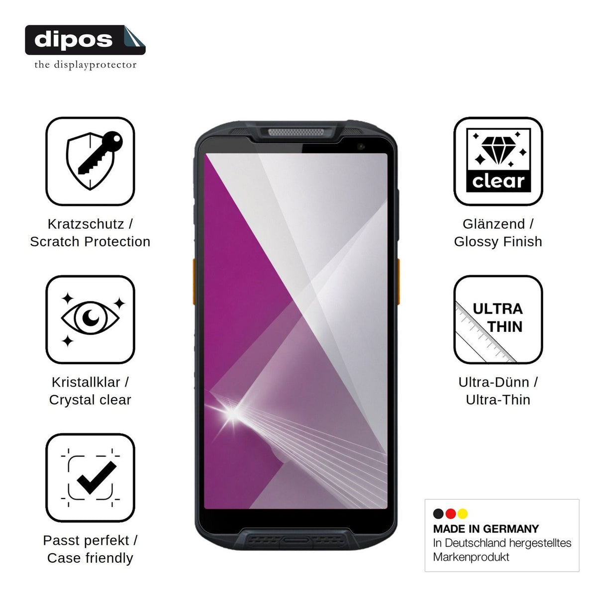 4x Schutzfolie klar für Point Mobile PM95 Display-Schutzfolie