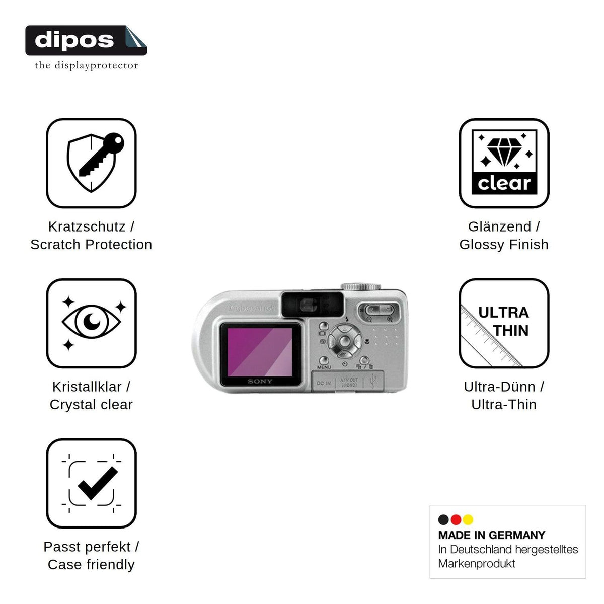 4x Schutzfolie klar für Sony Cyber-Shot DSC-P8 Display-Schutzfolie