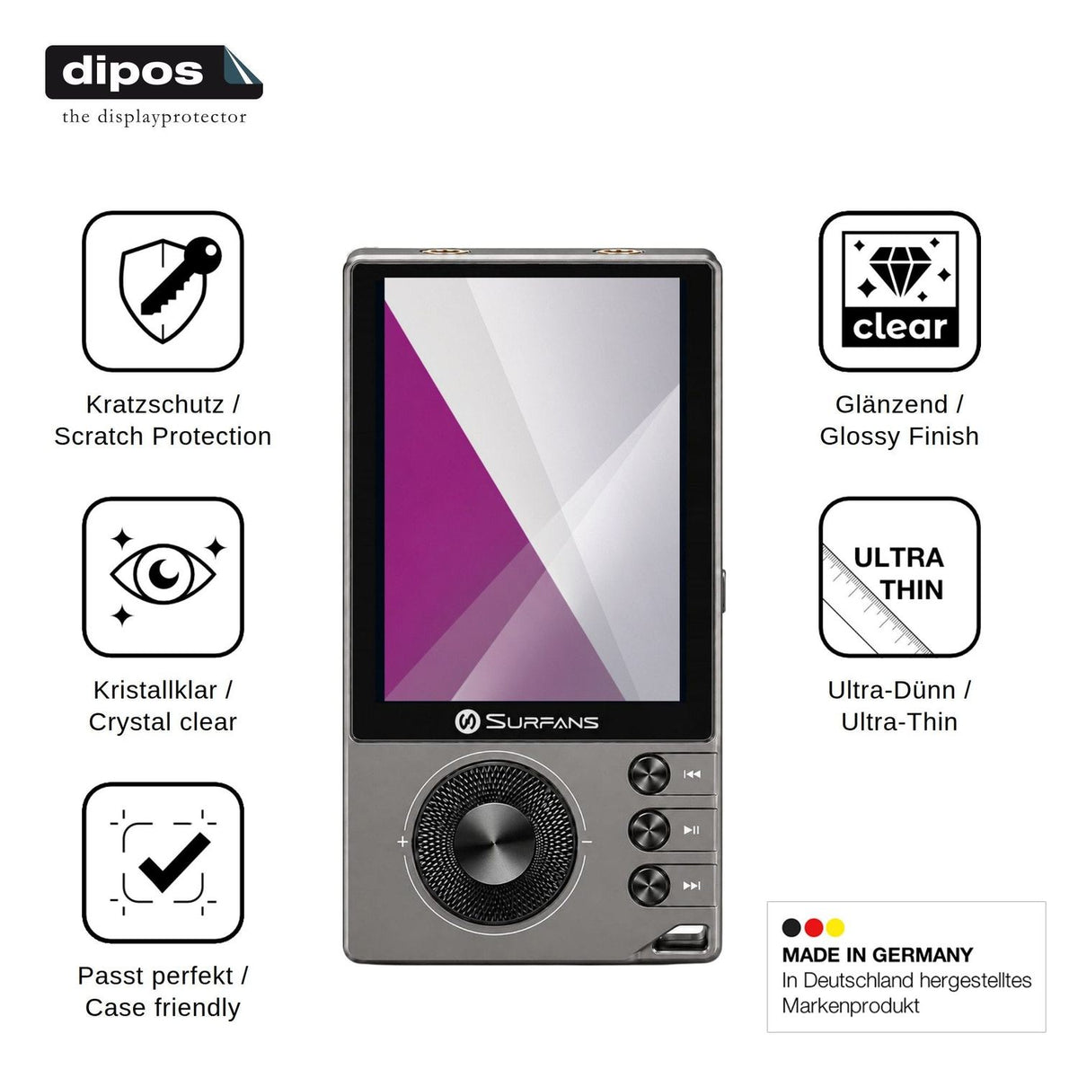 4x Schutzfolie klar für Surfans F20 Pro Plus Display-Schutzfolie