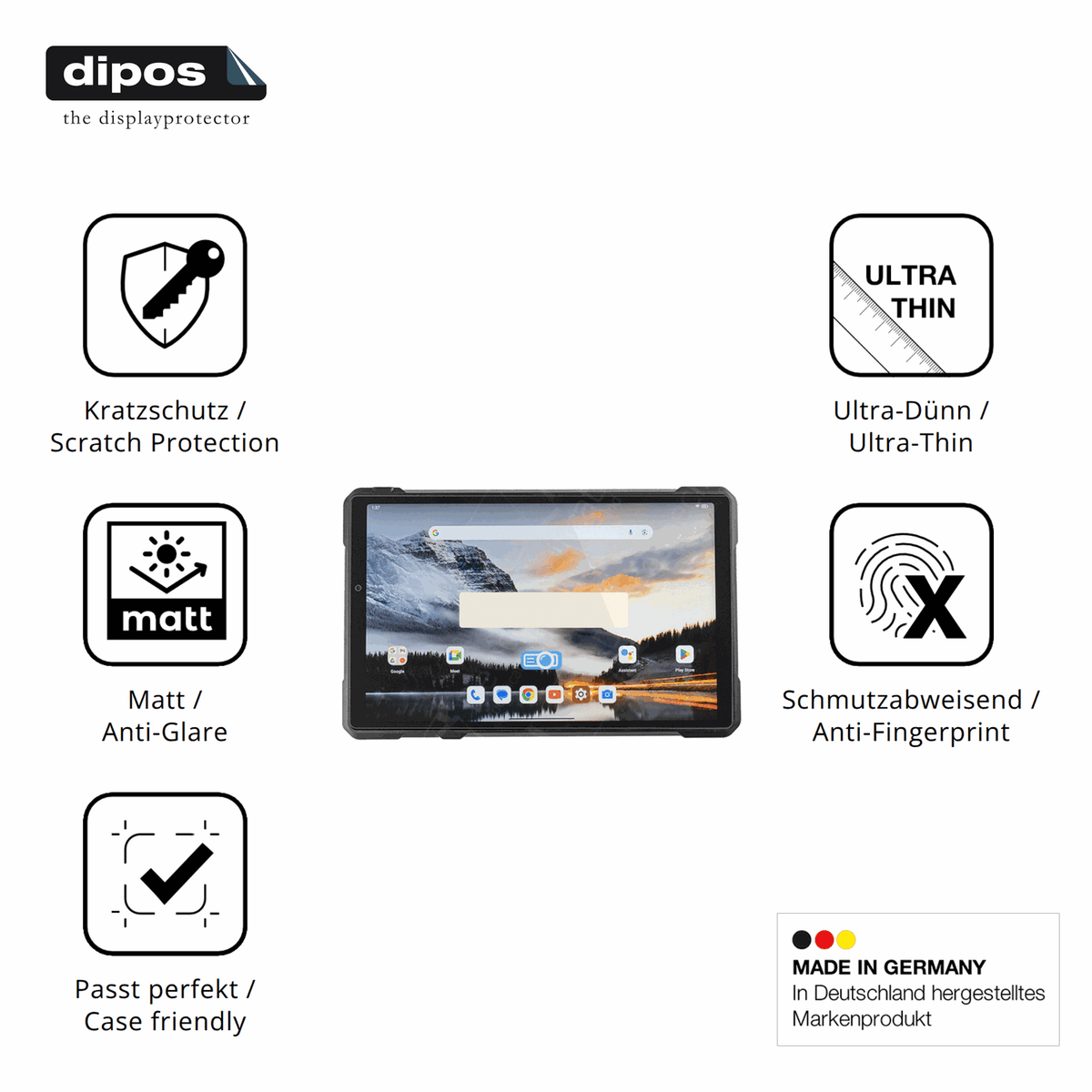 Displayschutz hergestellt in Deutschland, höchste Qualität made in Germany