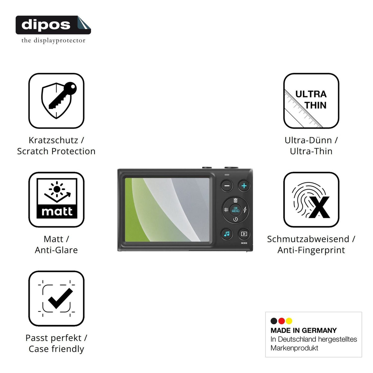 Displayschutz hergestellt in Deutschland, höchste Qualität made in Germany