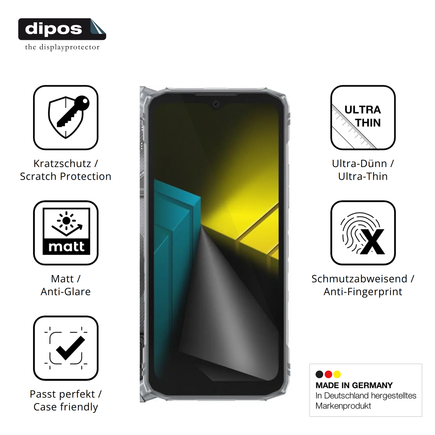 Displayschutz hergestellt in Deutschland, höchste Qualität made in Germany